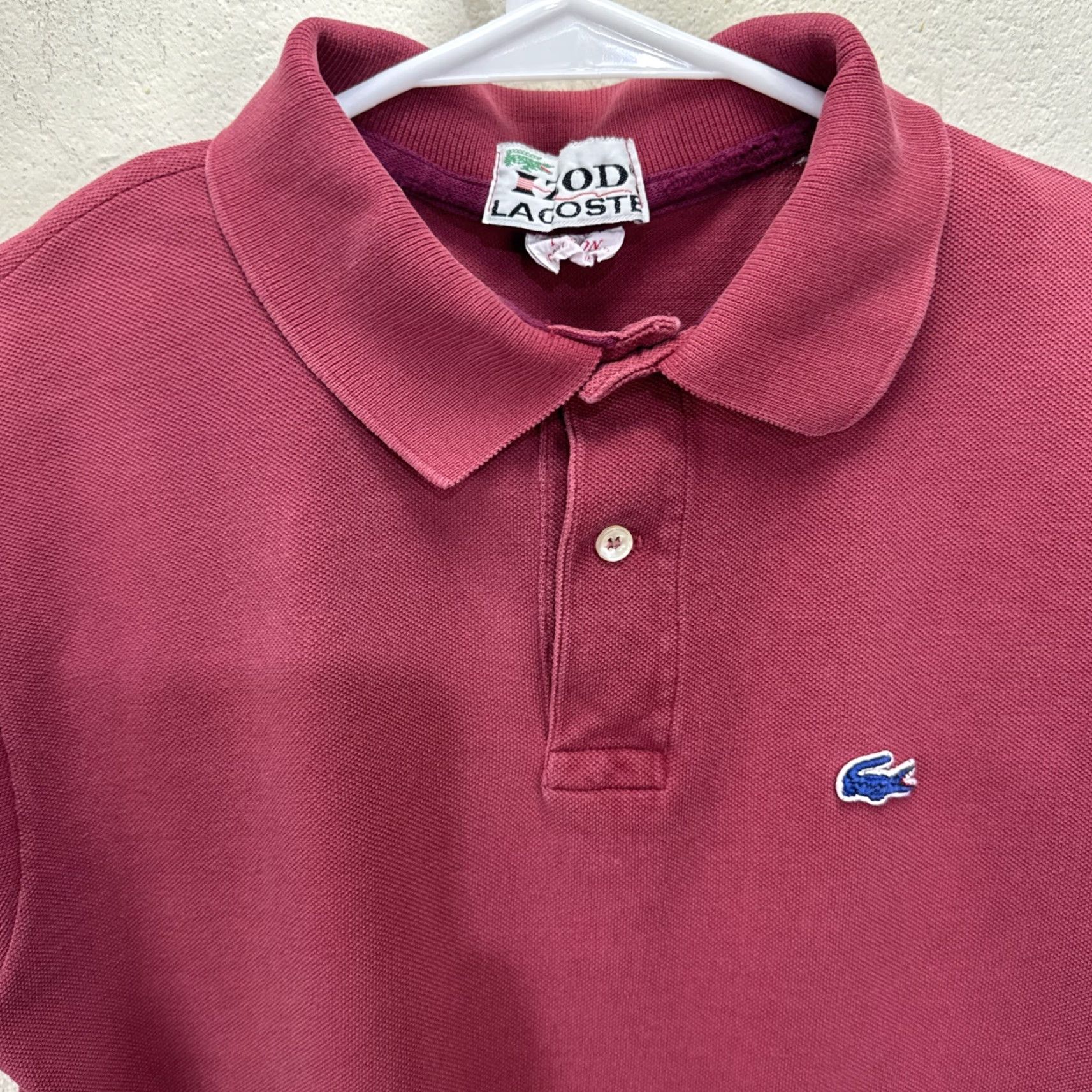 Lacoste VINTAGE Lacoste Blue Croc Polo Shirt Small Burgundy Cotton Classic 60s Mens Size US S / EU 44-46 / 1 - 5 Thumbnail