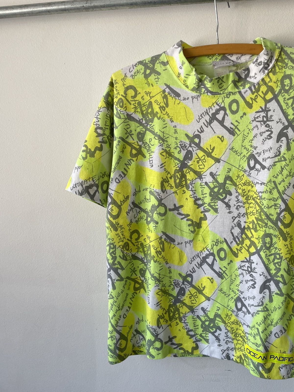 Ocean Pacific × Vintage Vintage 80s Surf Ocean Pacific Neon t Size US S / EU 44-46 / 1 - 2 Thumbnail