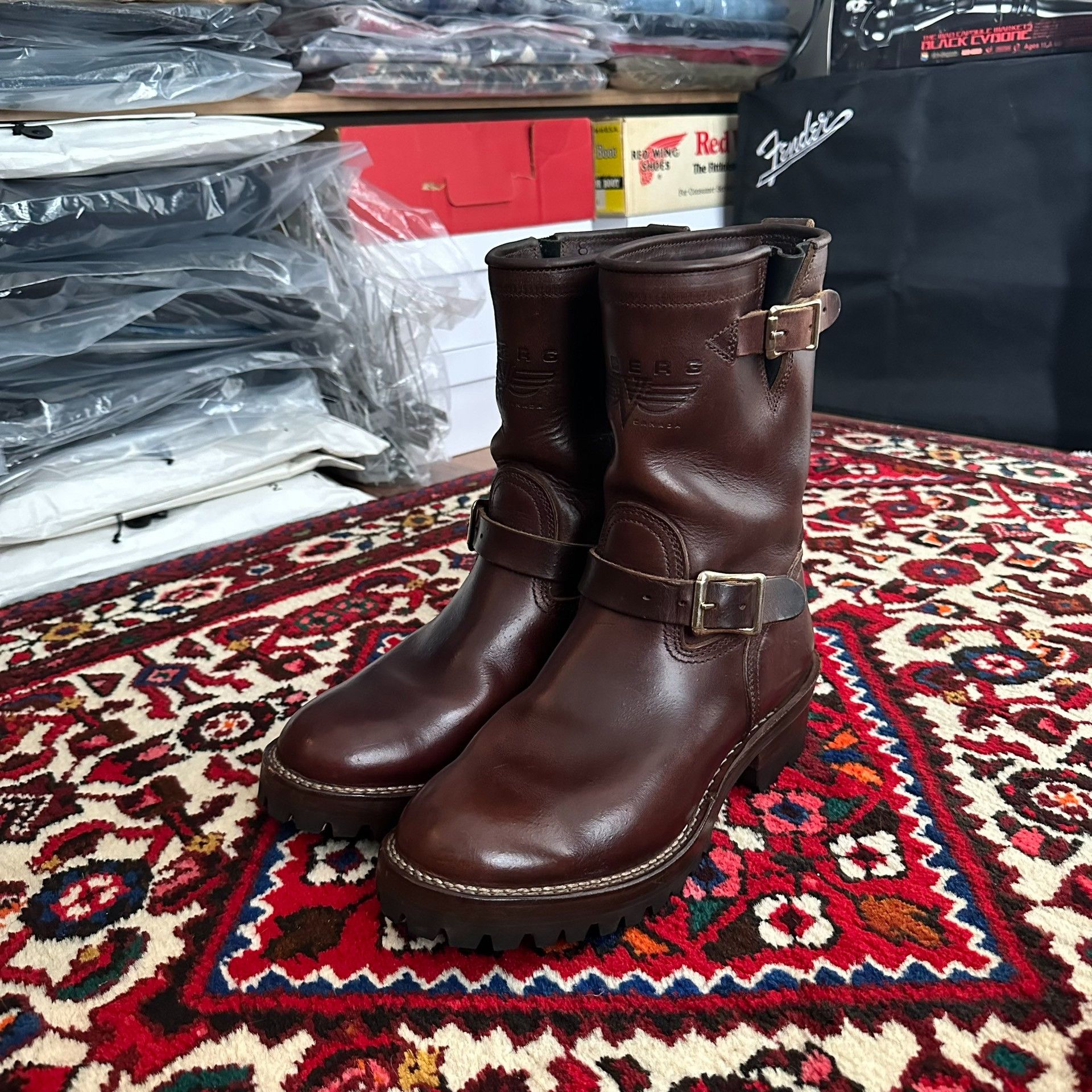 Viberg Viberg Engineer Boots Red Leather 8E Size US 8 / EU 41 - 1 Thumbnail