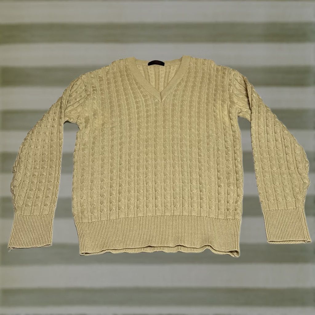 Vintage VINTAGE Bird Men’s M-L Cable Knit Fisherman’s Sweater Tan Wool Blend Sweater Crew Neck Long Sleeve Beiges 90s Outdoor Casual Mens Size US M / EU 48-50 / 2 - 1 Thumbnail
