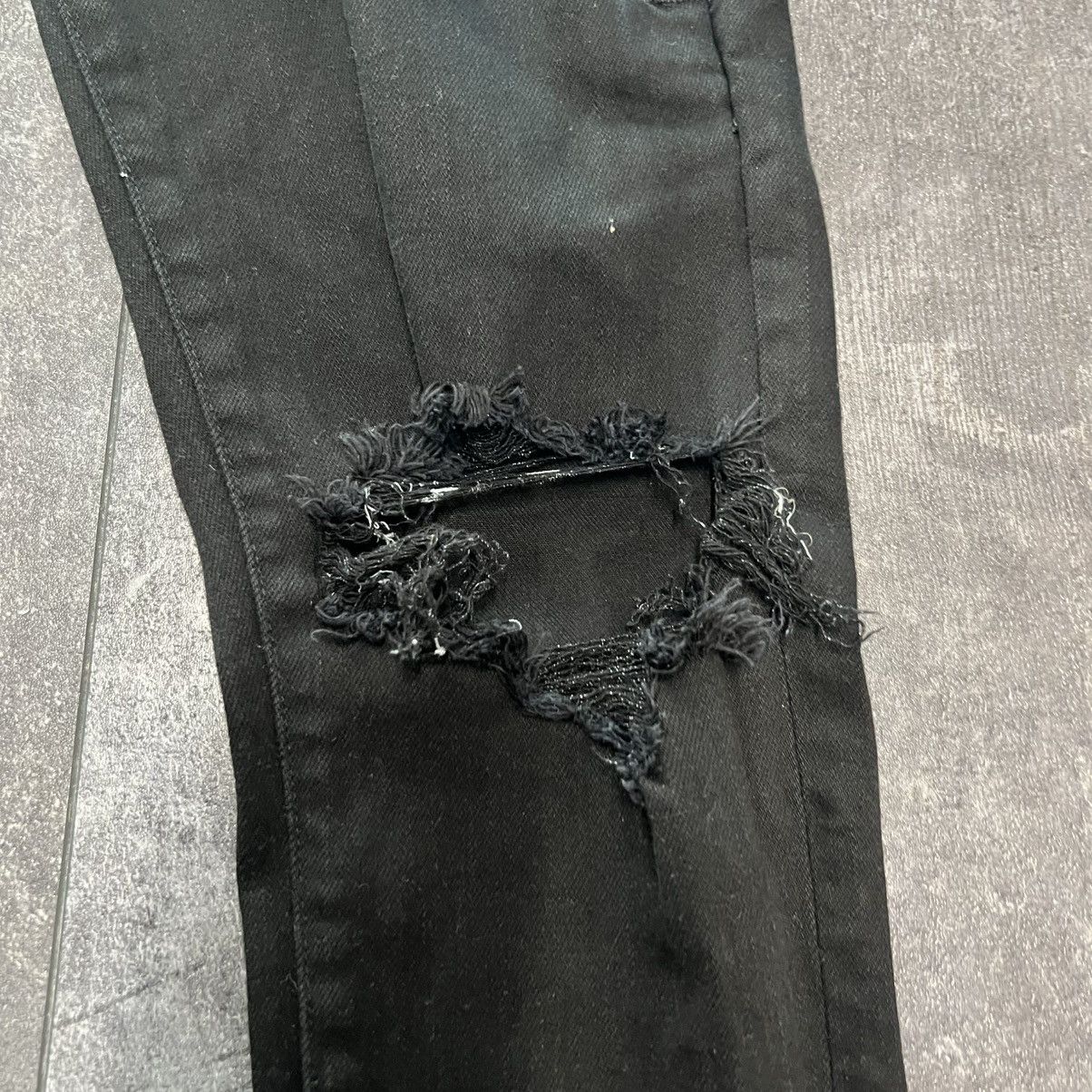 Amiri Amiri Track Skinny Fit Distressed Stretch Aged Black Denim Size US 29 - 3 Thumbnail
