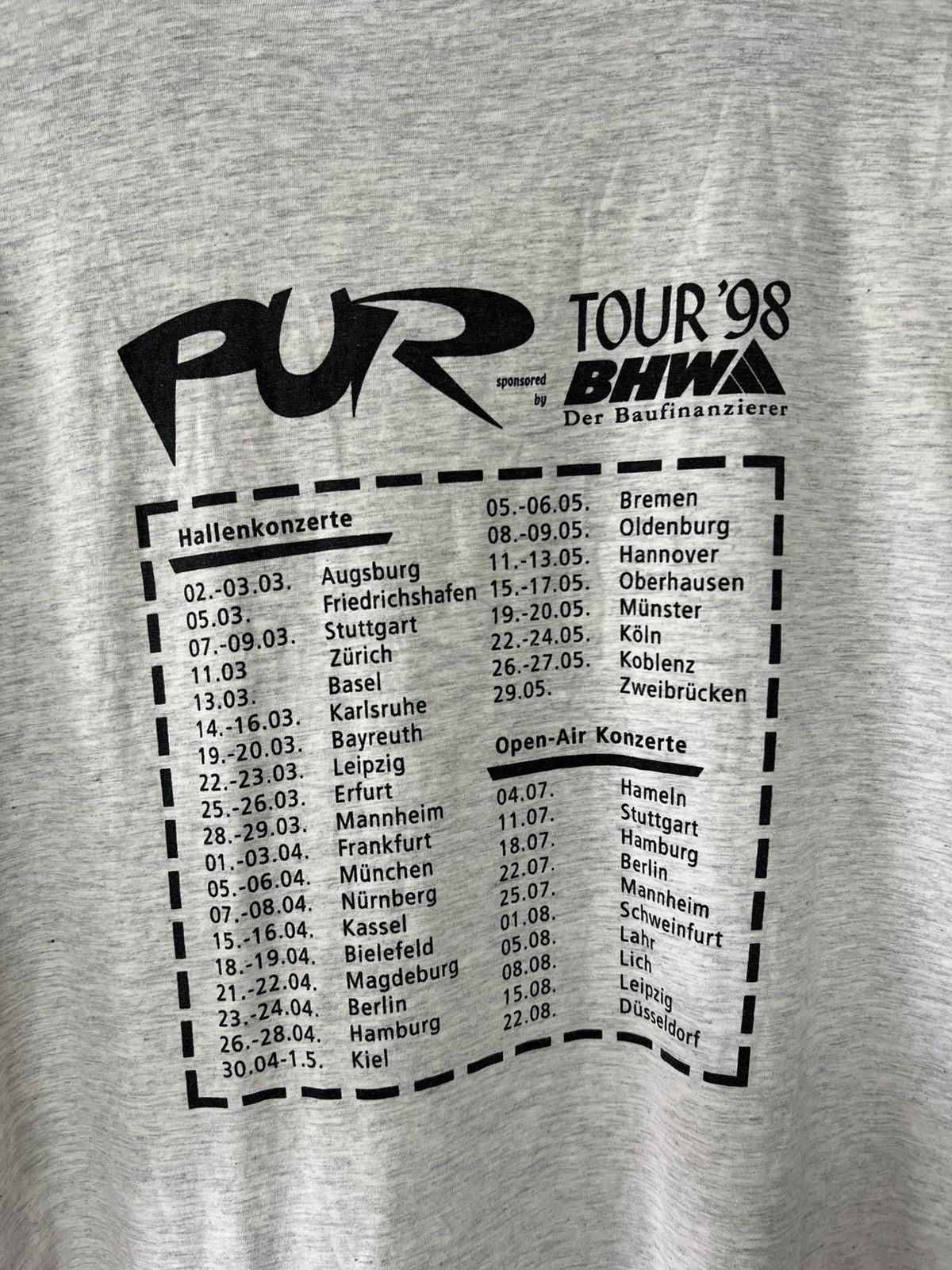 Plus One Clothing Vintage PUR Tour 1998 BHW Germany Band T shirt Mens sz 2XL Size US XXL / EU 58 / 5 - 6 Thumbnail