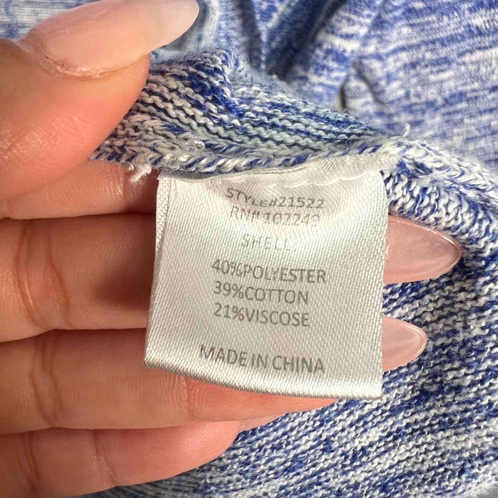 Vintage Skies Are Blue Cardigan Sweater Womens Small Open Front Knit Marled Blue Winter Casual - Adult Womens Small - S - Blue - Cardigan - Womens Size S / US 4 / IT 40 - 4 Thumbnail