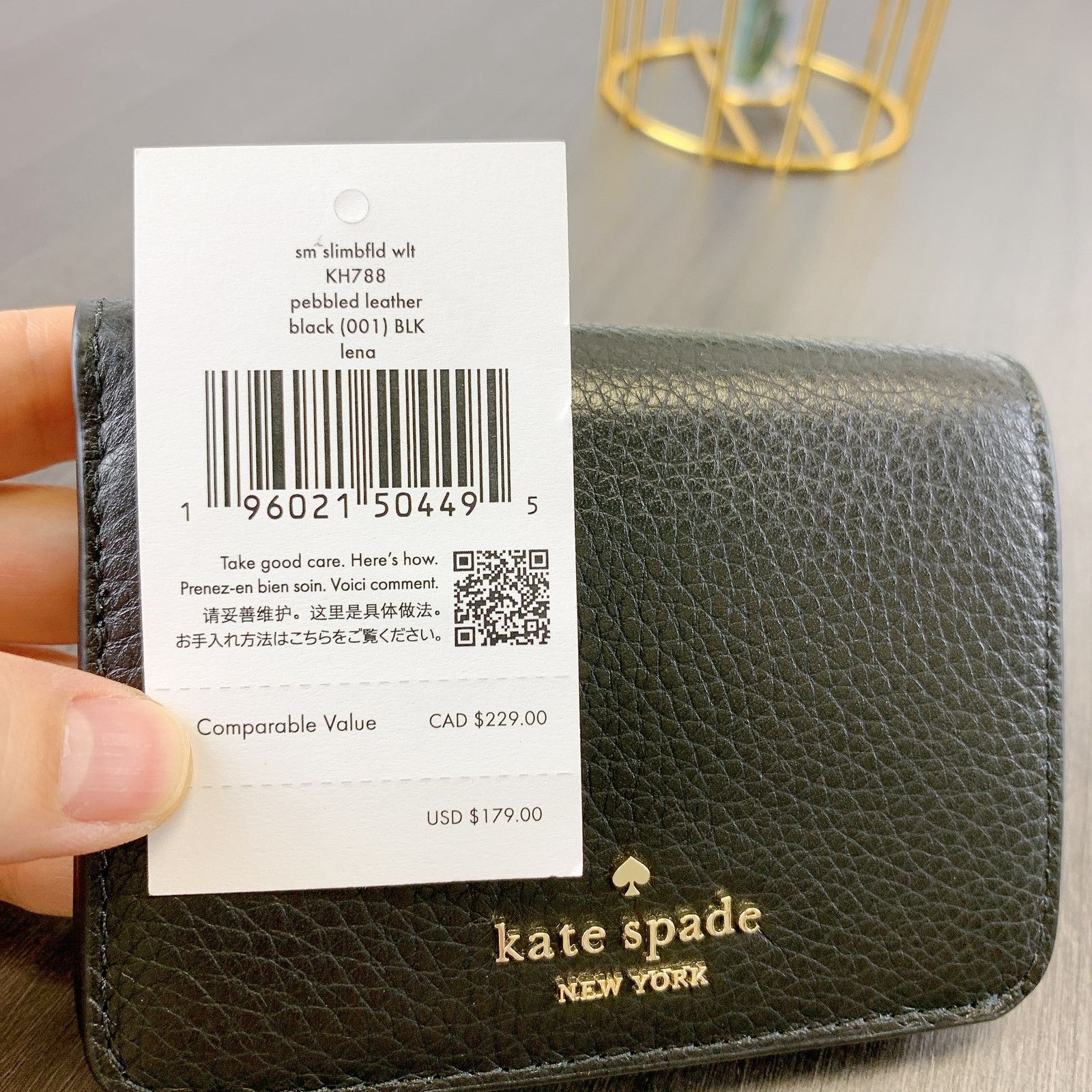 Kate Spade kate spade KH788 Lena Small Bifold Wallet IN Black Size ONE SIZE - 6 Thumbnail