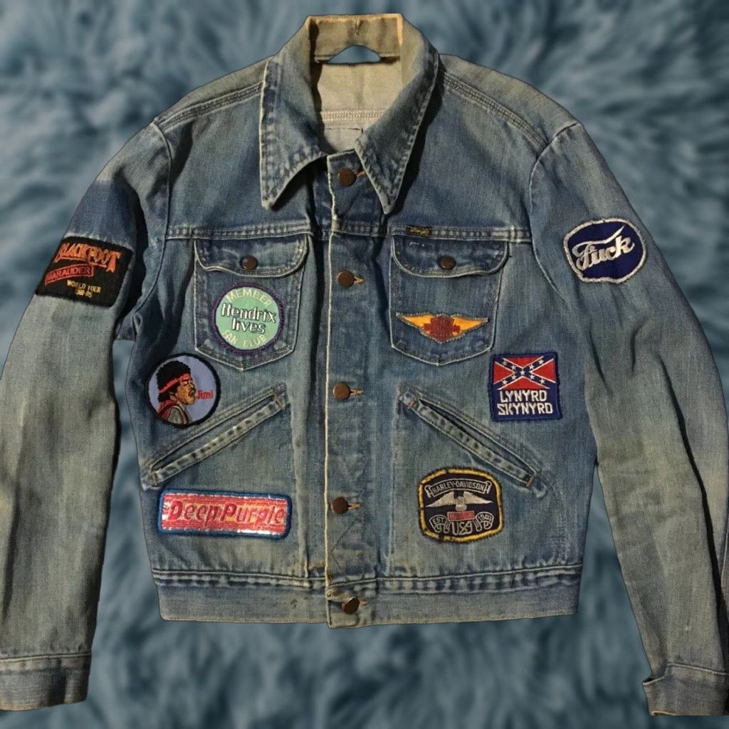 Wrangler VINTAGE Wrangler Denim Jacket 70s Rock Harley Patches Jacket S Blue Mens Rock N Roll 70s 80s Blues Size US S / EU 44-46 / 1 - 1 Thumbnail