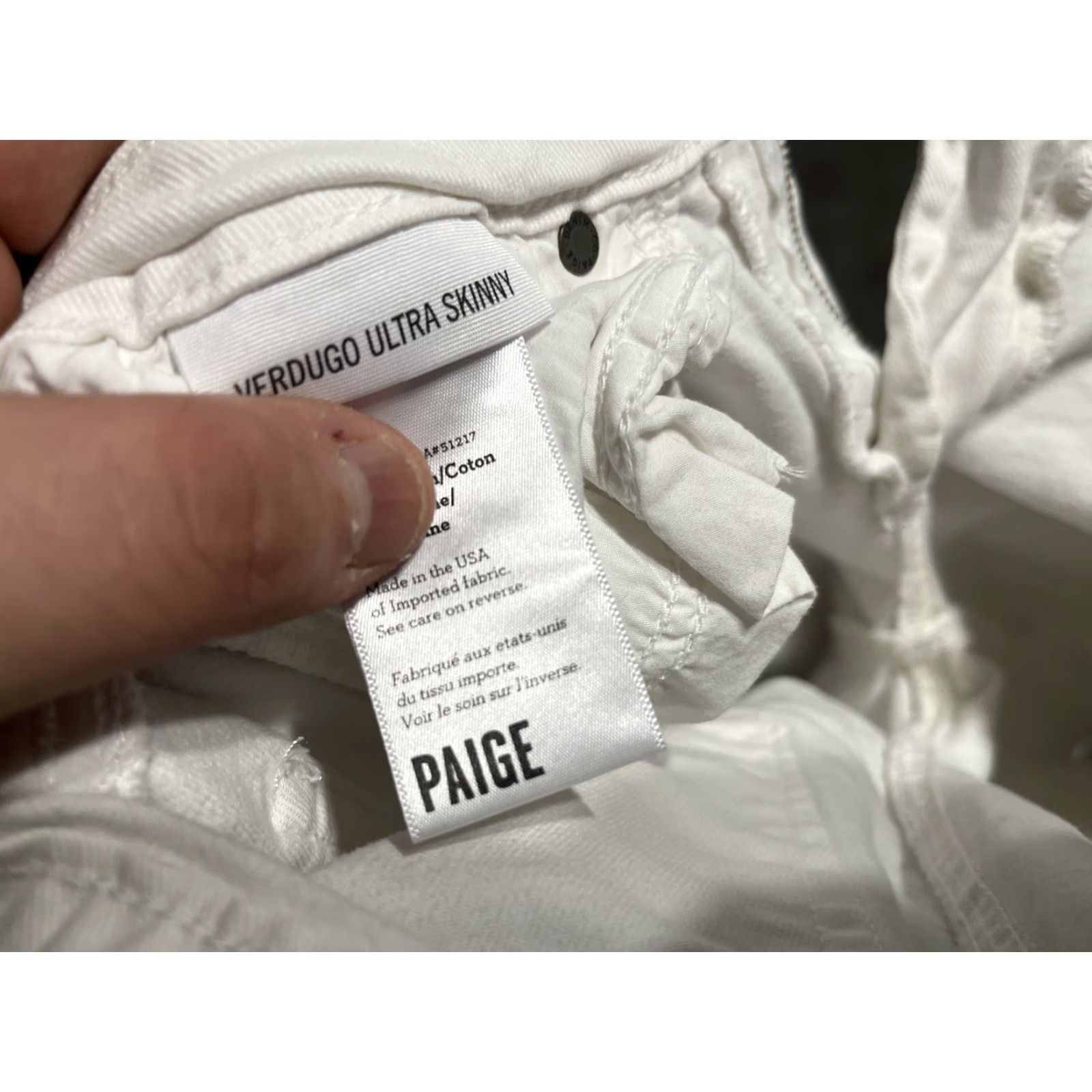 Paige PAIGE Verdugo Crop Jeans White 28 Women's Cotton Blend Denim Cropped Low Rise 25 In Inseam Regular Size 28 Size 28" / US 6 / IT 42 - 6 Thumbnail
