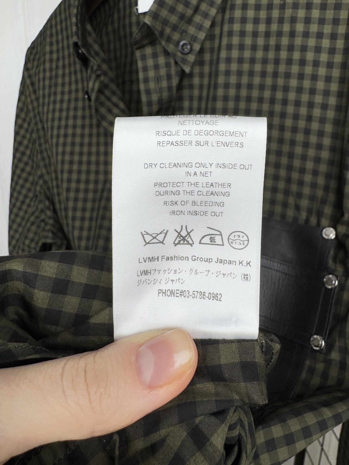 Givenchy Givenchy green checkered leather trim contemporary fit shirt Size US L / EU 52-54 / 3 - 14 Thumbnail