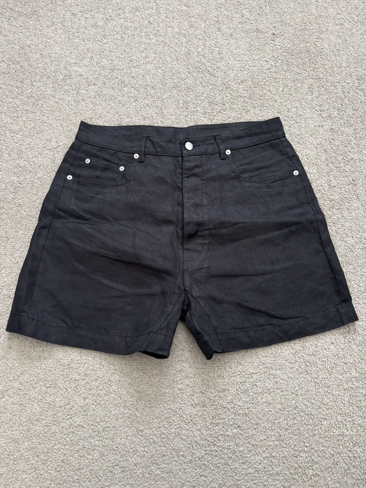 Rick Owens SS25 Rick Owens Mainline Hollywood Geth Cuttoff Linen Shorts Size US 31 - 1 Thumbnail