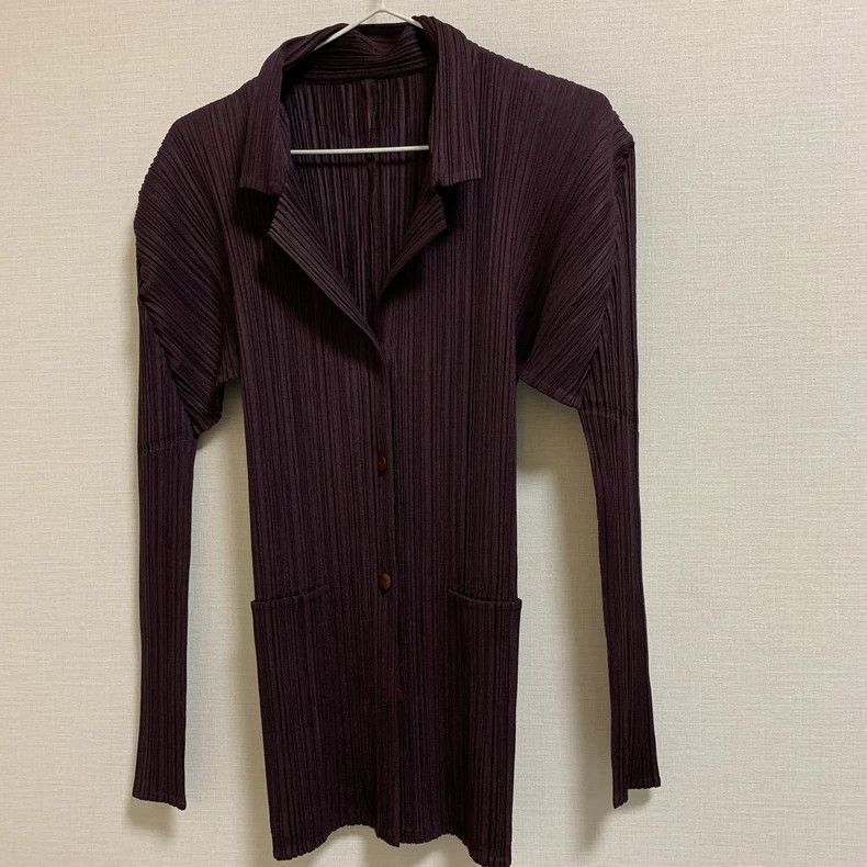 Issey Miyake Issey Miyake size:3 Brown pleated cardigan Size L / US 10 / IT 46 - 9 Thumbnail