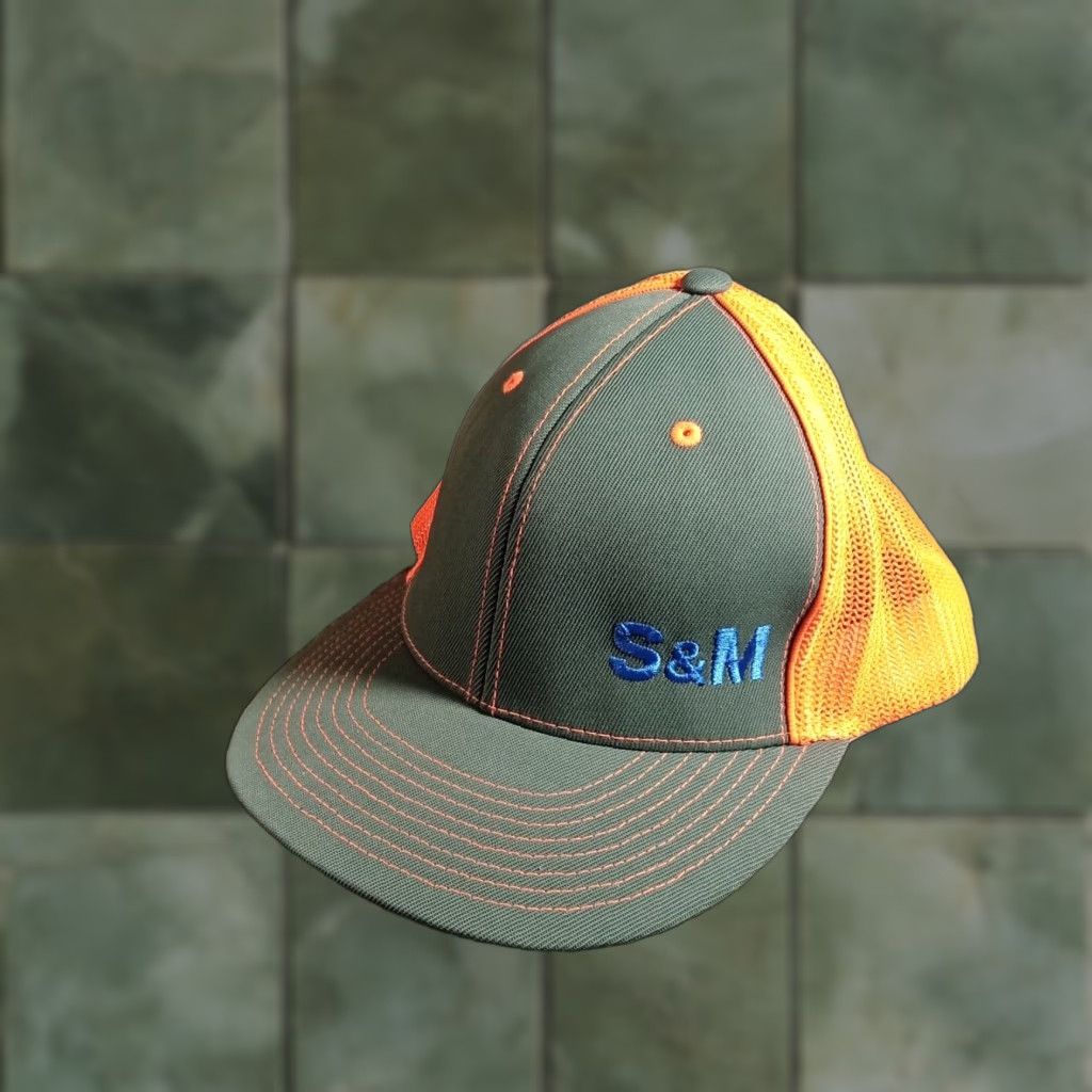Logo 7 S And M Hat Cap Fitted Men Medium Gray Orange Logo Outdoor Causal D Series 4D5 Size ONE SIZE - 1 Thumbnail