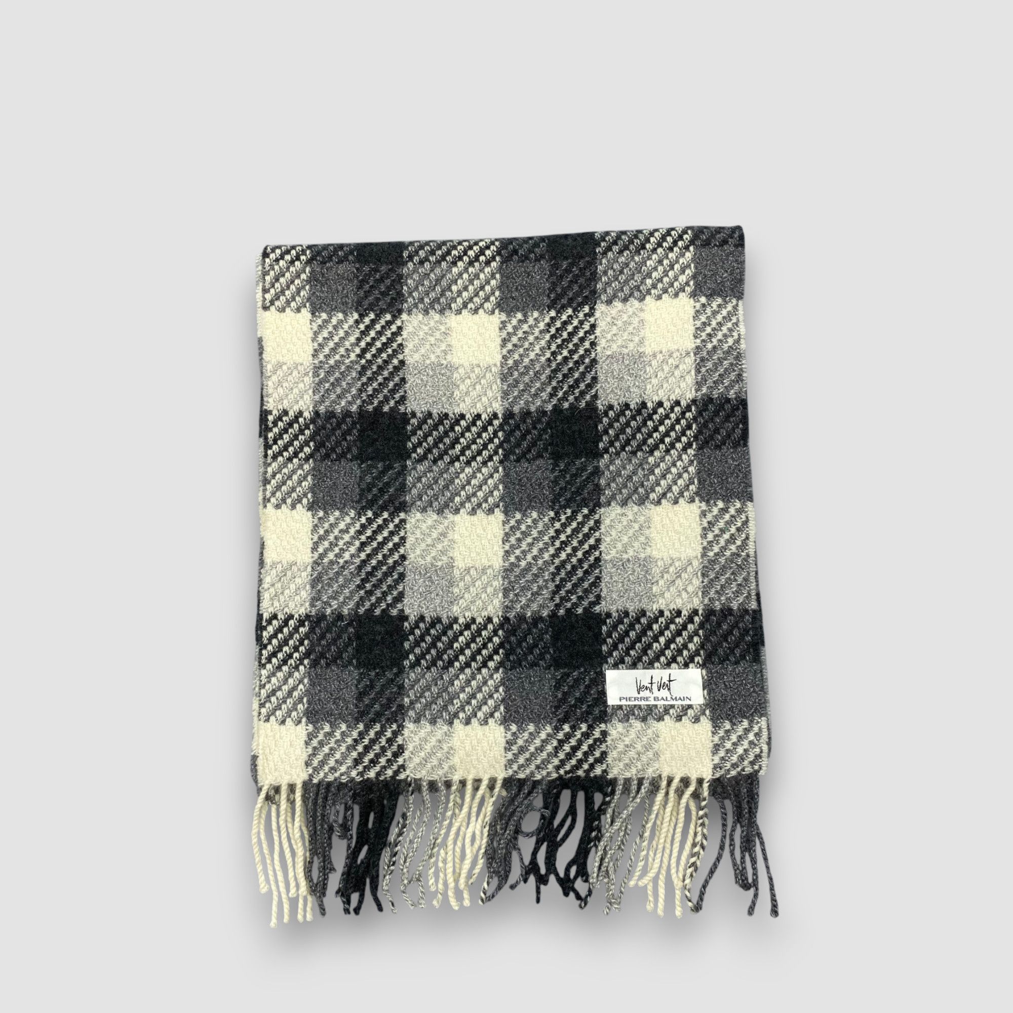 Balmain Vintage Pierre Balmain Scarf Muffler Cashmere Plaid Scarves Size ONE SIZE - 2 Thumbnail