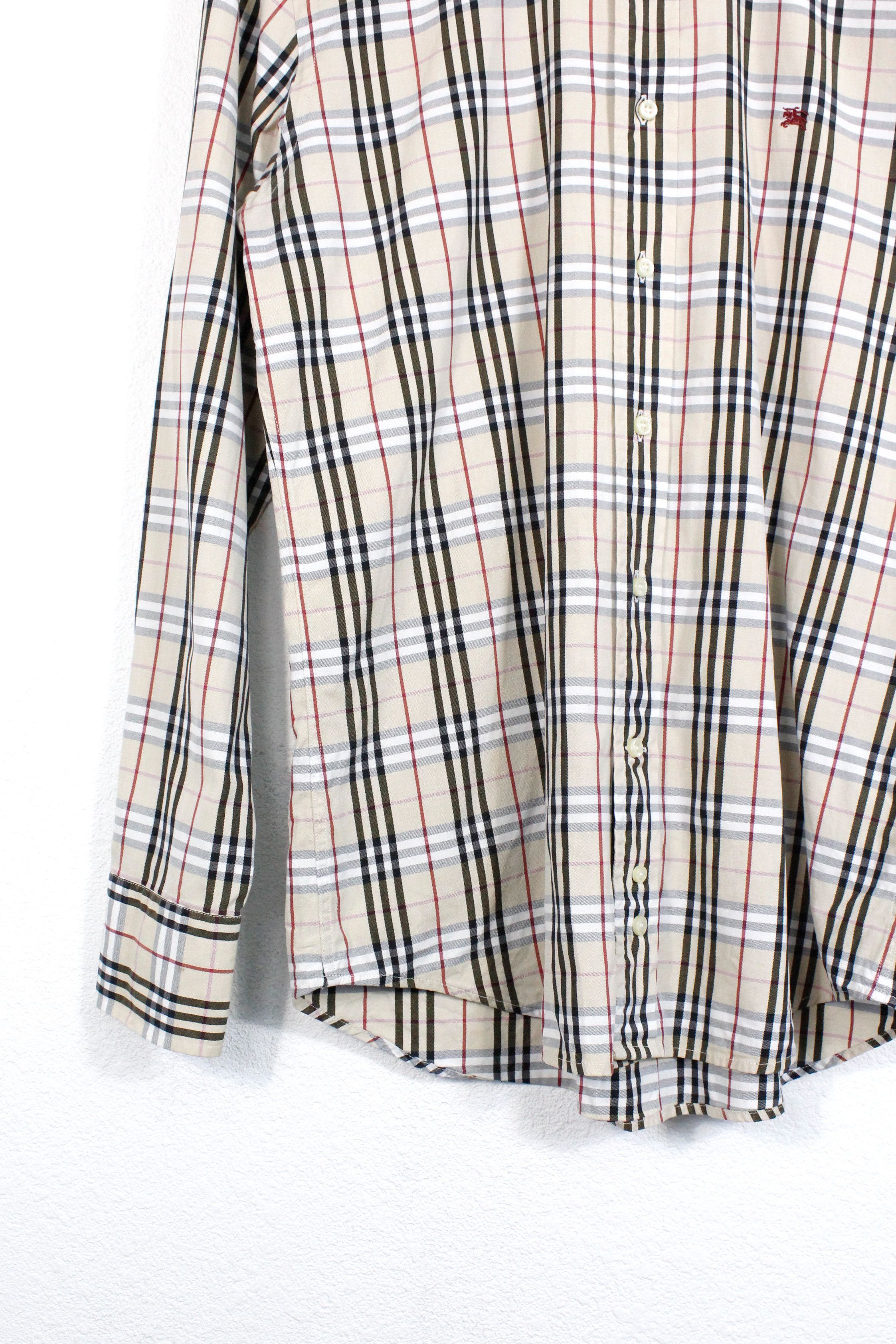 Burberry Burberry Nova Check Beige Logo Classic Oxford Shirt 39 size Size US L / EU 52-54 / 3 - 3 Thumbnail