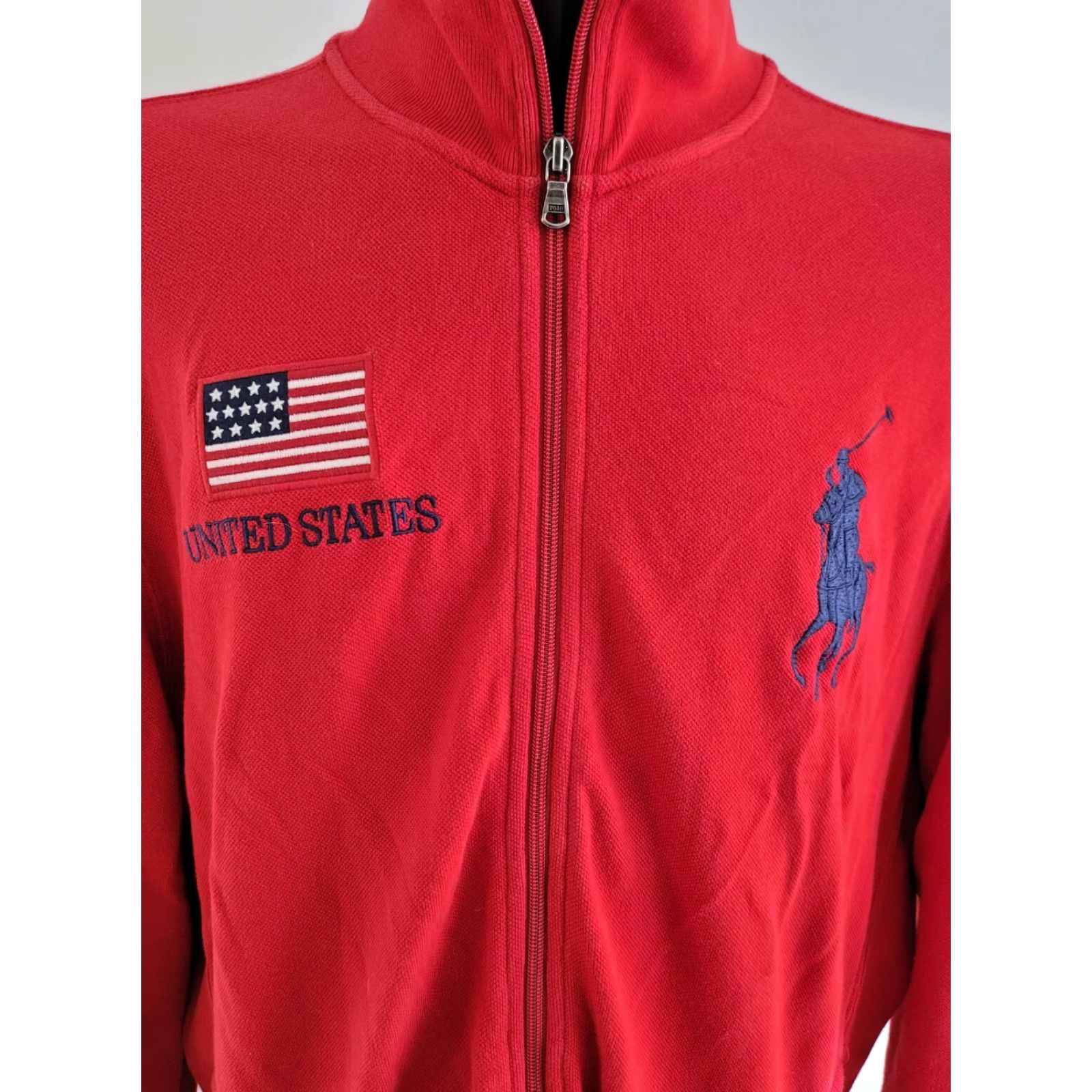 Polo Ralph Lauren VINTAGE Polo Ralph Lauren United States Track Polo XL Men's Red Track State Size US XL / EU 56 / 4 - 2 Thumbnail