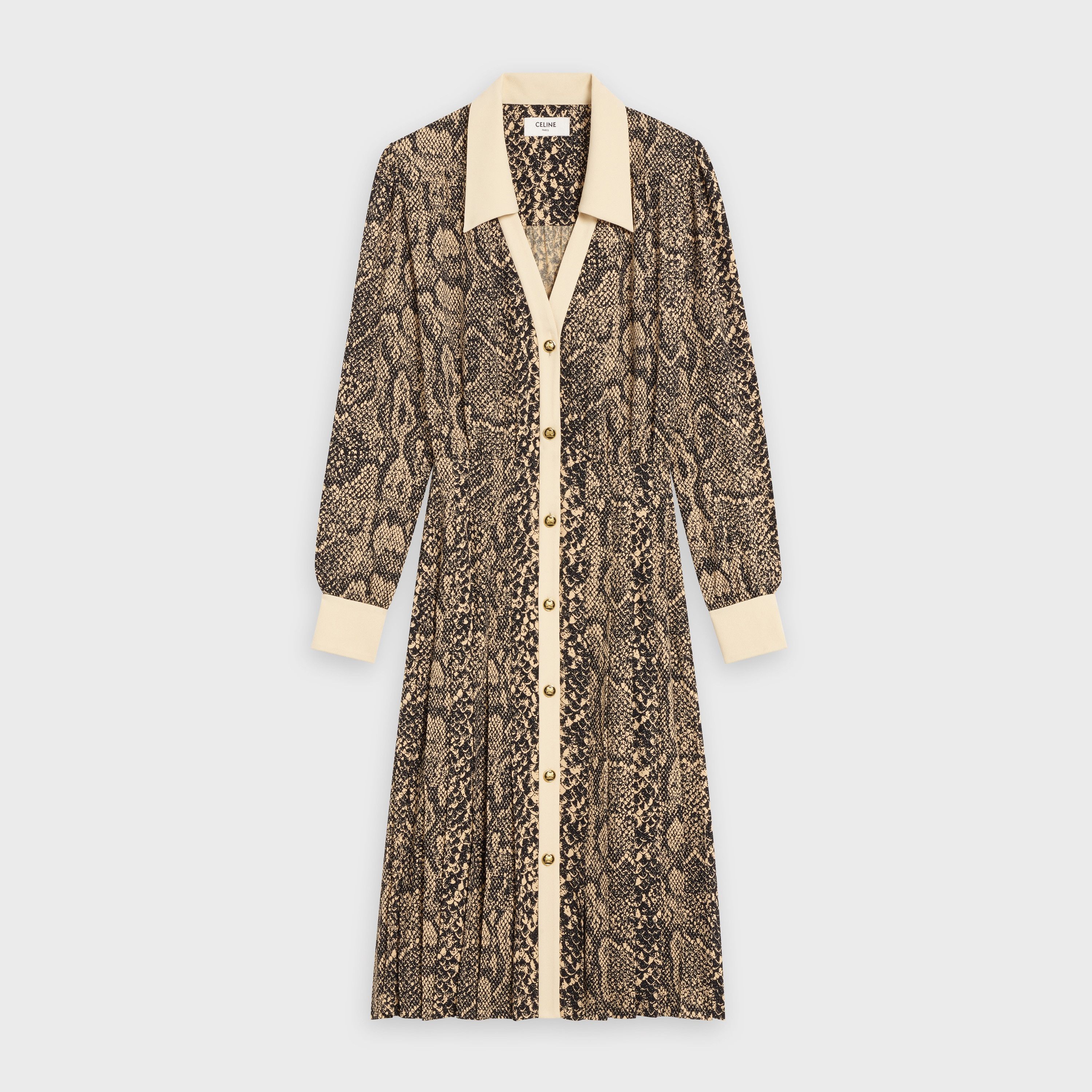 Celine o1y0725 Midi Dress in Sand/Black Size M / US 6-8 / IT 42-44 - 1 Thumbnail