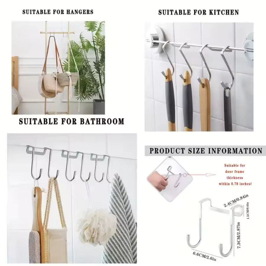 Other 1 Piece Silver Metal Seamless Hook, for Kitchens bathroom Size ONE SIZE - 4 Thumbnail
