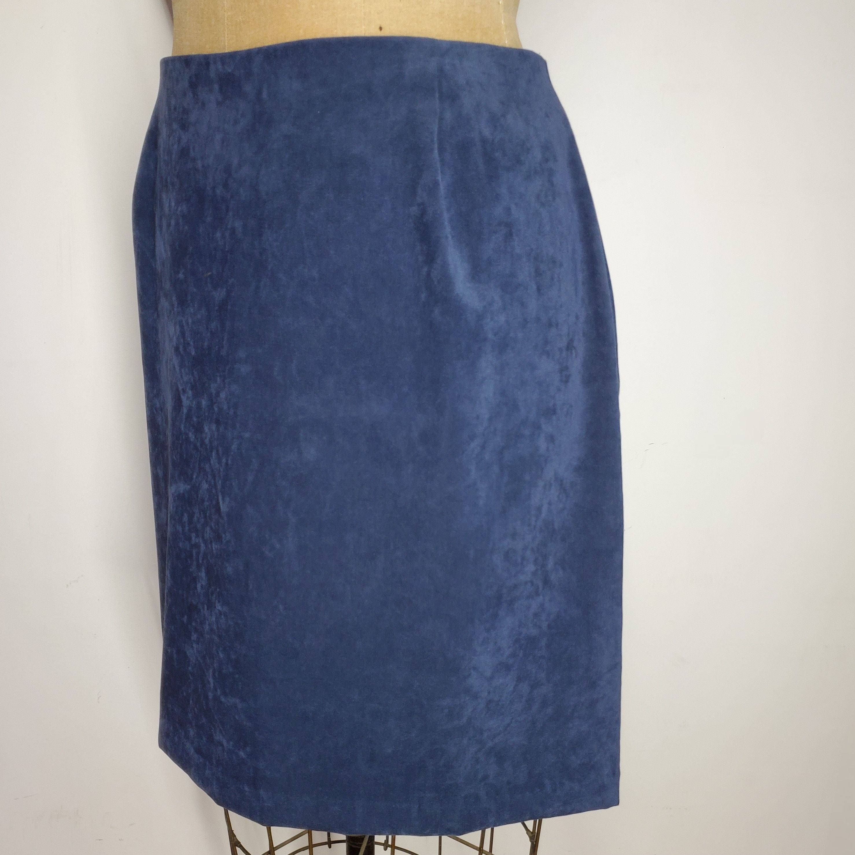 Briggs & Riley Briggs Size 14p Pencil Skirt Microfiber Slate Blue Stretch Size 36" / US 14 / IT 50 - 5 Thumbnail