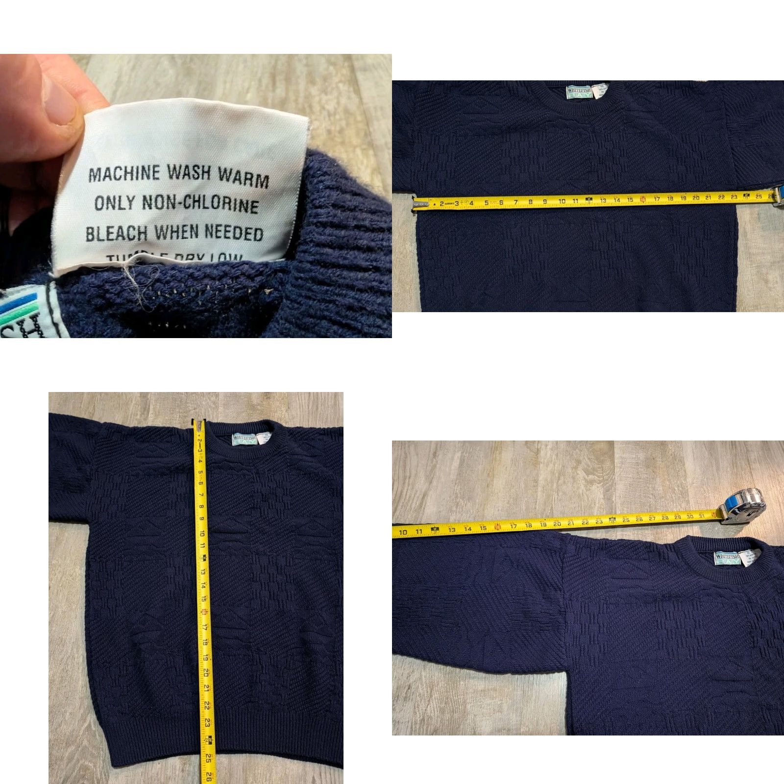 Vintage VINTAGE Whitefish Bay Blue Embossed 3D Mens Knit Sweater Crew Neck Blue Acrylic Hungary Size L Knit Pullover 90s Casual Mens Size US L / EU 52-54 / 3 - 8 Thumbnail