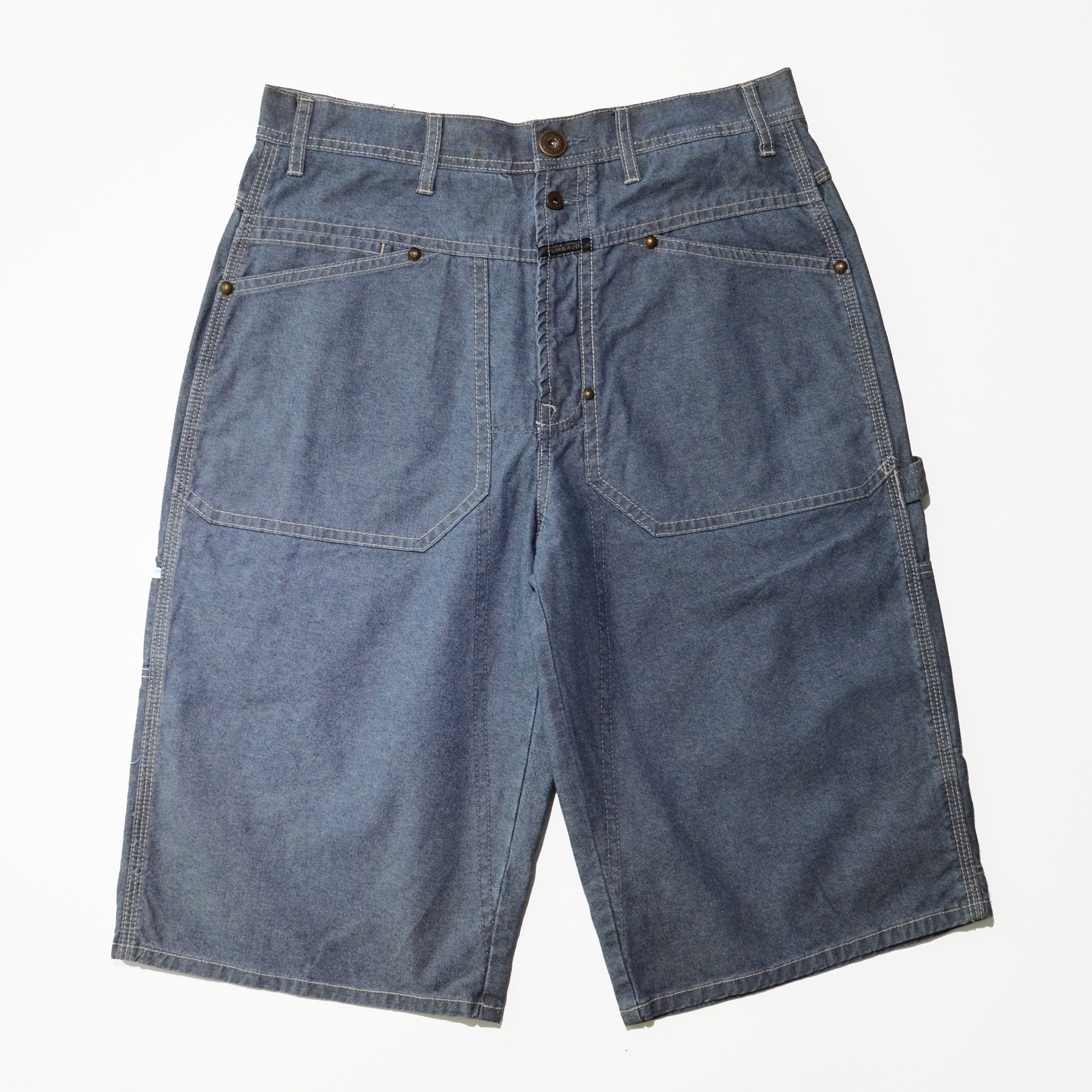 Marithe + Francois Girbaud M+FG Jorts W34 Raw Denim Special Rare Design 2006 Carft Size US 34 / EU 50 - 1 Thumbnail