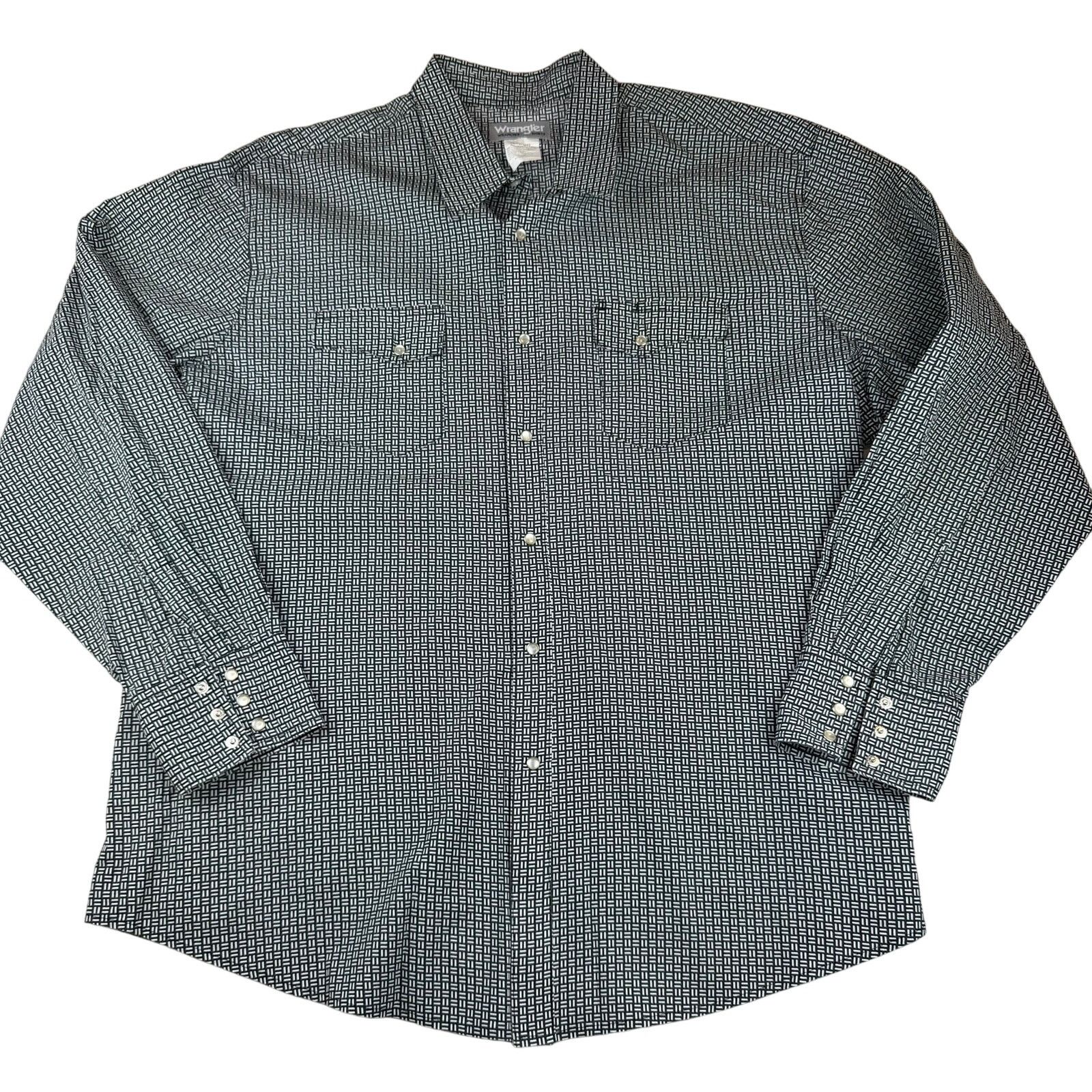Wrangler Wrangler Wrancher Western Shirt XXL Black White Print Size US XXL / EU 58 / 5 - 1 Thumbnail