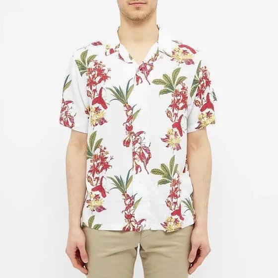 image of Carhartt Wip Hawaiian Floral Vacation Shirt (Xl) in White, Men's