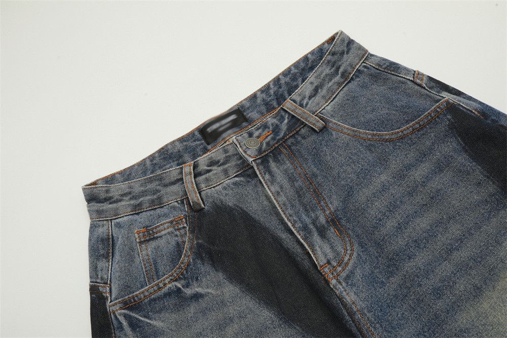 Japanese Brand American men's loose graffiti ripped straight jeans Size US 32 / EU 48 - 4 Thumbnail