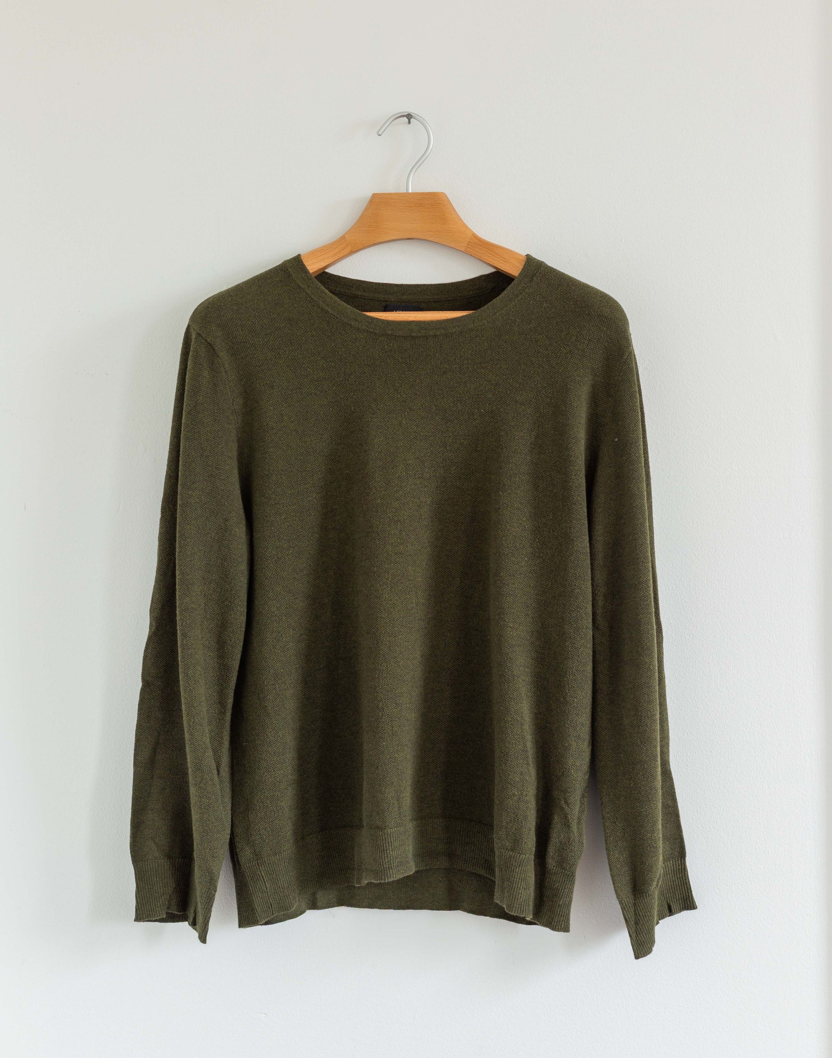J.Crew J.Crew Men's Olive Green Cotton Cashmere Crewneck Sweater Size US M / EU 48-50 / 2 - 1 Thumbnail