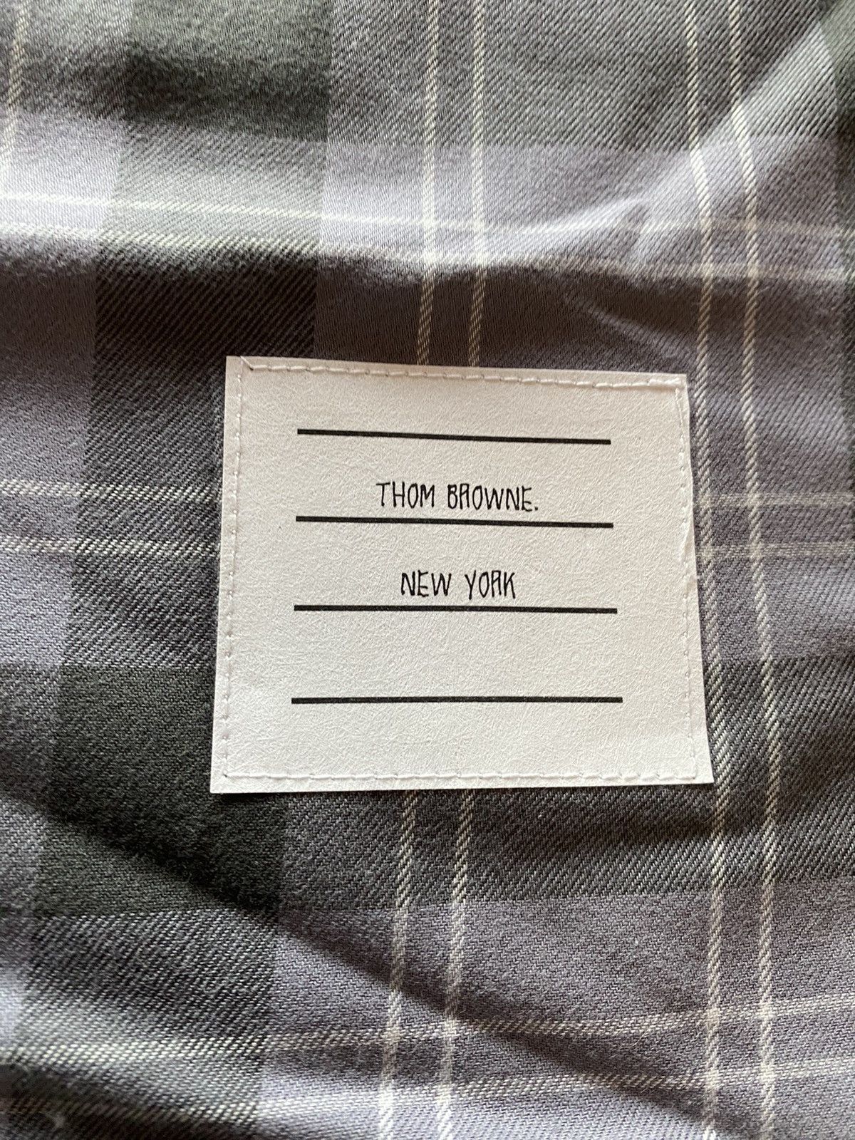 Thom Browne Thom Browne grey/lt grey flannel windowpane check 1 NWT Size US 35 - 9 Thumbnail