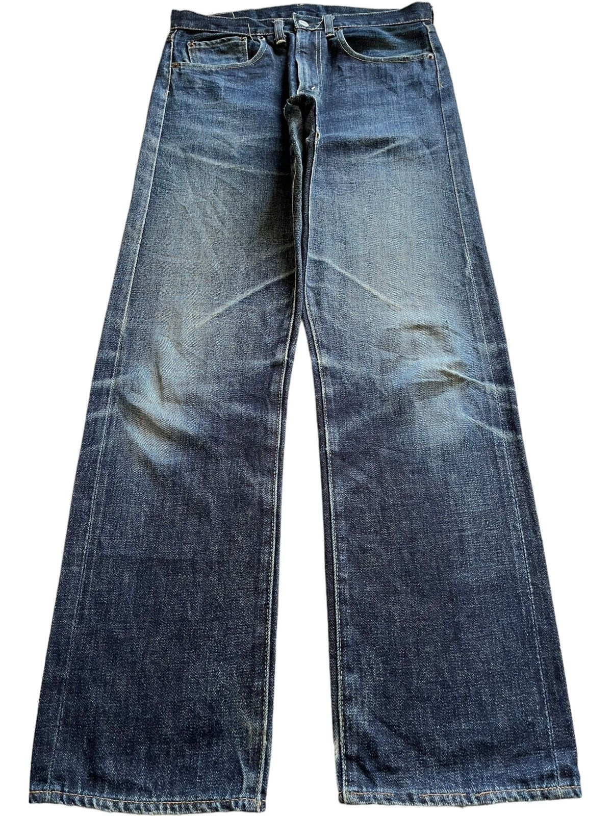 Denime Vintage Japanese Denime Selvedge Blue Wash Loose Jeans Size US 31 - 2 Thumbnail