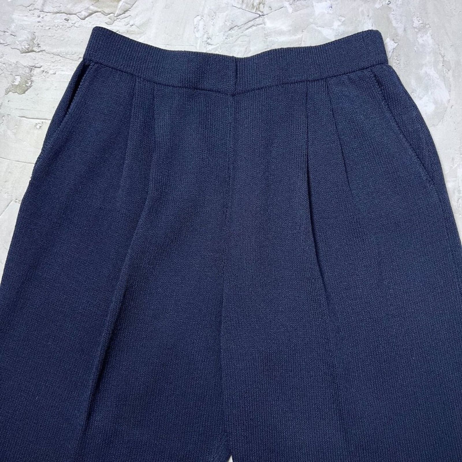 Other St John Santana Knit Pants Size 8 Navy Pleated Luxe Pull On Size 30" / US 8 / IT 44 - 6 Thumbnail