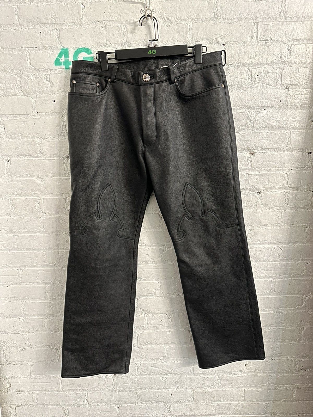 Chrome Hearts CHROME HEARTS LEATHER PANTS SZ 38 Size US 38 / EU 54 - 1 Thumbnail
