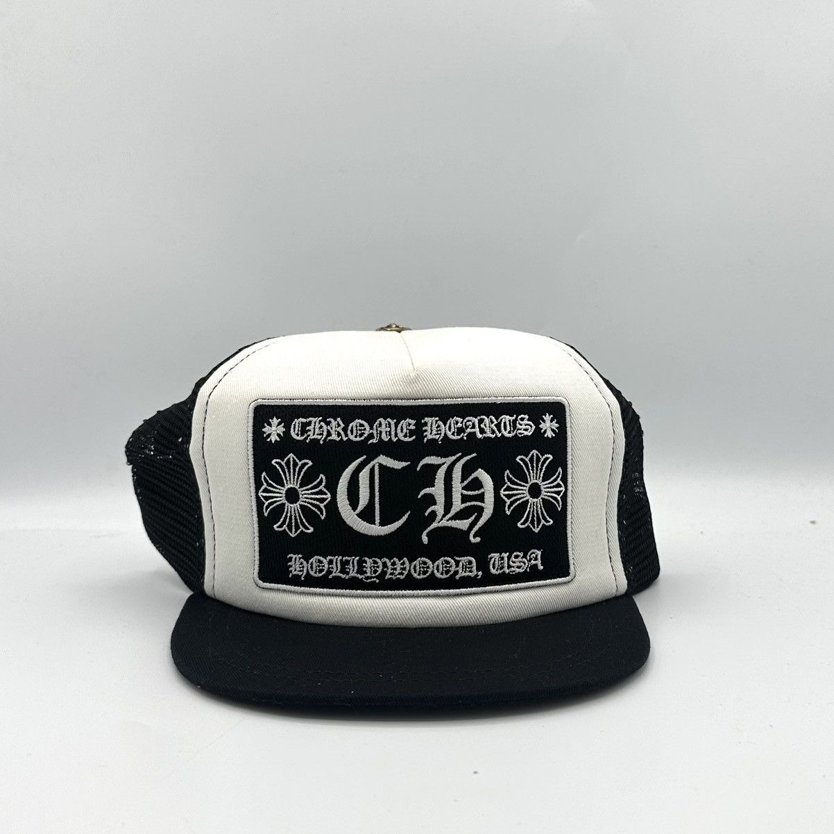 キッズ CHROME HEARTS CH HOLLYWOOD TRUCKER HAT WHITE/BLACK Chrome Hearts Chrome Hearts White/Black Hollywood Trucker