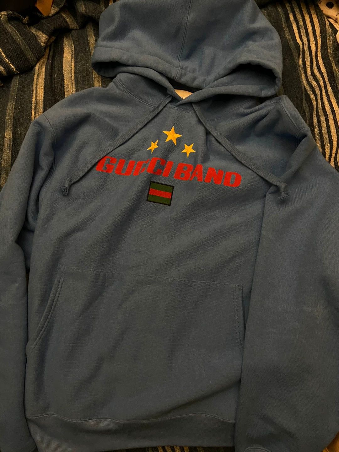 Gucci gucci blue hoodie with logo and stars Size US L / EU 52-54 / 3 - 1 Thumbnail