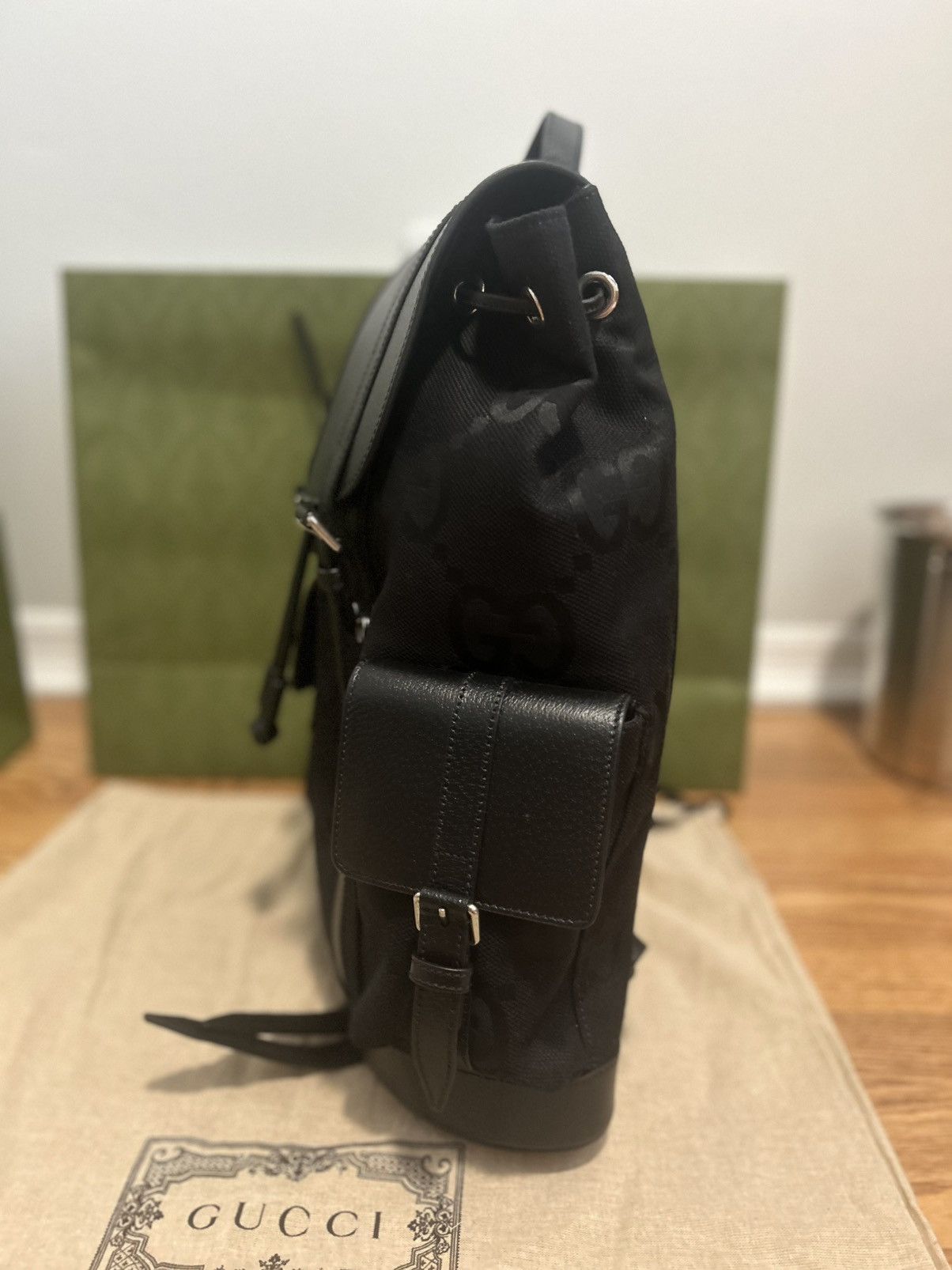 Gucci Gucci Tonal Jumbo GG Backpack Black Size ONE SIZE - 4 Thumbnail
