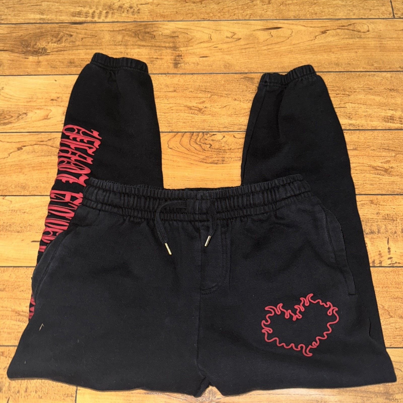 Hypebeast Kaed “Whole Lotta Lovin” Sweatpants Black M Streetwear 30x28 Size US 30 / EU 46 - 6 Thumbnail
