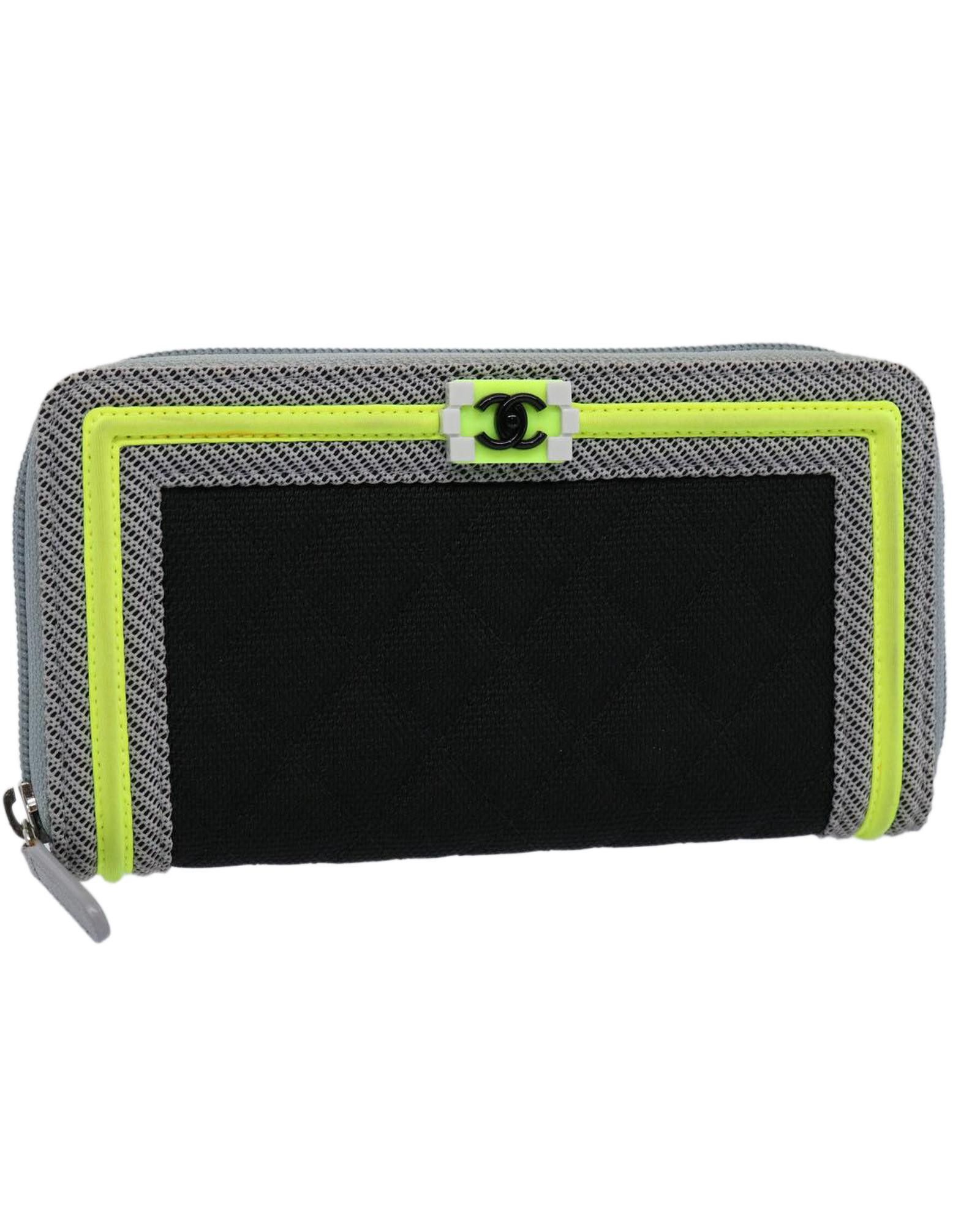 image of Black Nylon Matelasse Wallet With Cc Logo By Boy Chanel, Women's