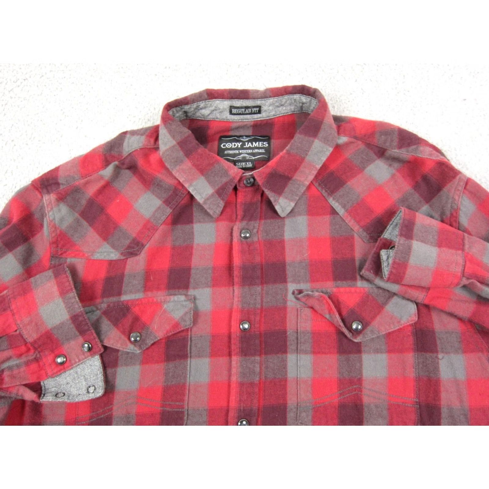 Cody James Cody James Shirt Mens XL Red Plaid Regular Fit Western Snap Rodeo Size US XL / EU 56 / 4 - 2 Thumbnail