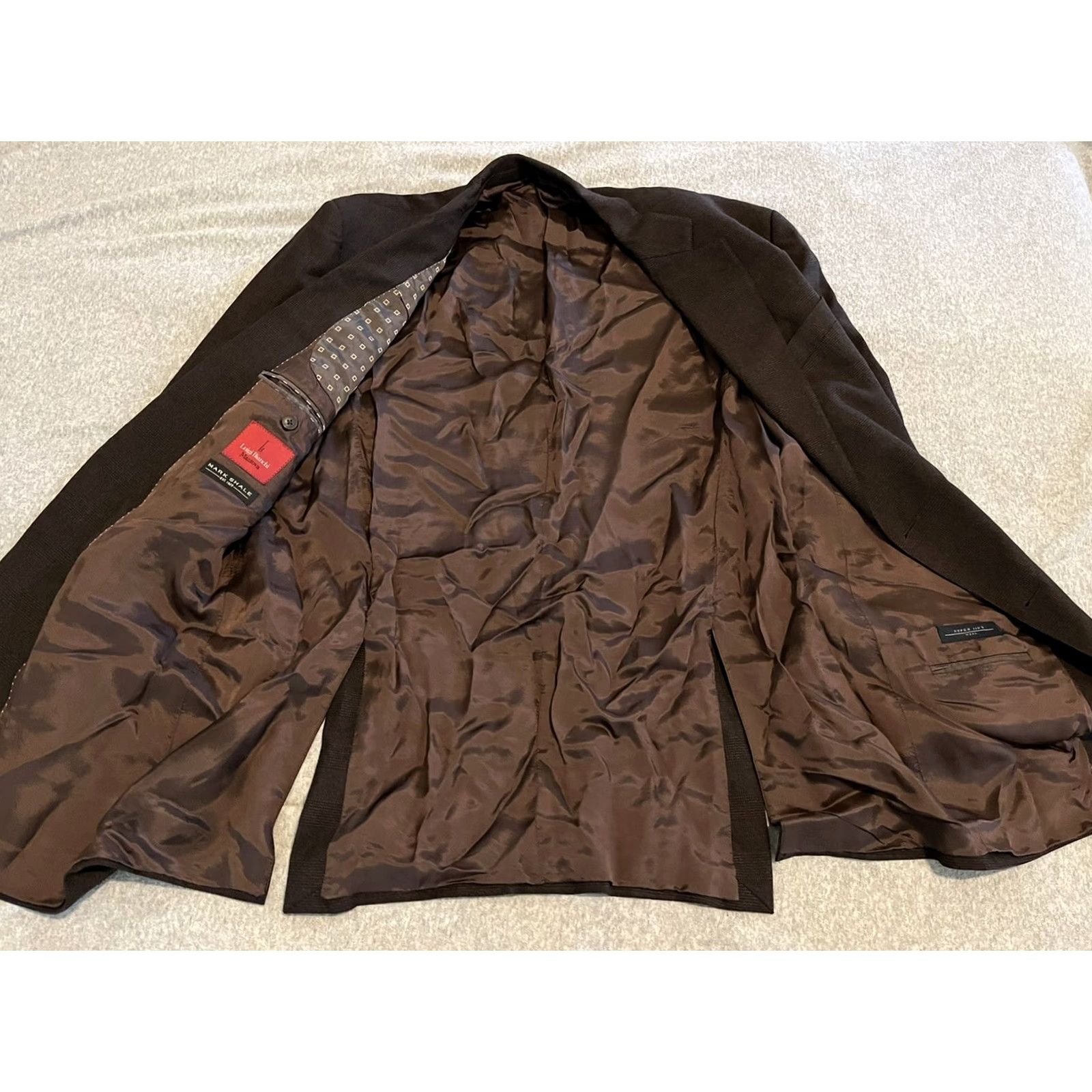 Luigi Bianchi Luigi Bianchi Mantova Mark Shale Brown Wool Jacket Blazer Sport Coat Mens 44L Size 44R - 2 Thumbnail