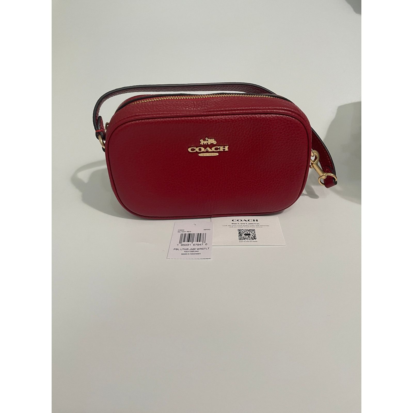 Coach Jamie Wristlet Refined pebble leather New