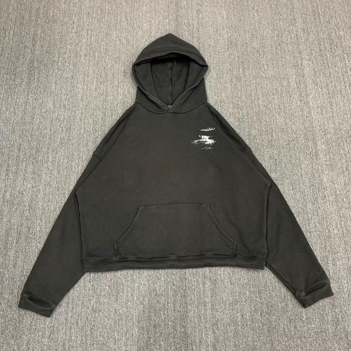 ERD Washed Black Short Hoodie L Near MINT