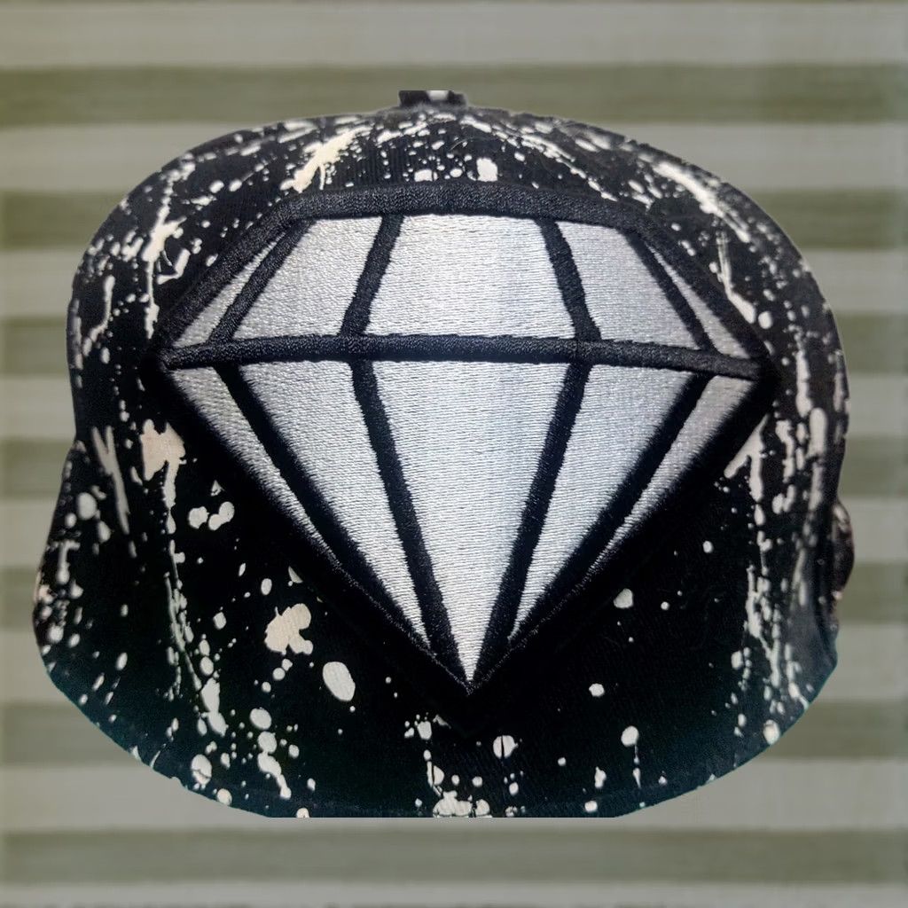 Carbon Diamond Carbon Elements Paint Splatter Snapback Hat Cap Black Turquoise, Carbon, Unisex Adult, Adjustable, Cotton Canvas, Casual Hat Size ONE SIZE - 1 Thumbnail