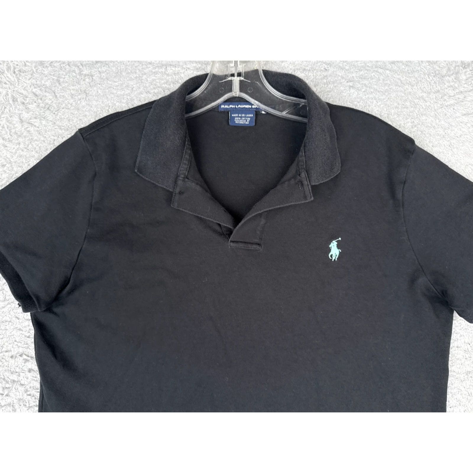 Ralph Lauren VINTAGE Ralph Lauren Polo Shirt Adult Large Black 100% Cotton Distressed Polo Shirt Mens Size US L / EU 52-54 / 3 - 4 Thumbnail