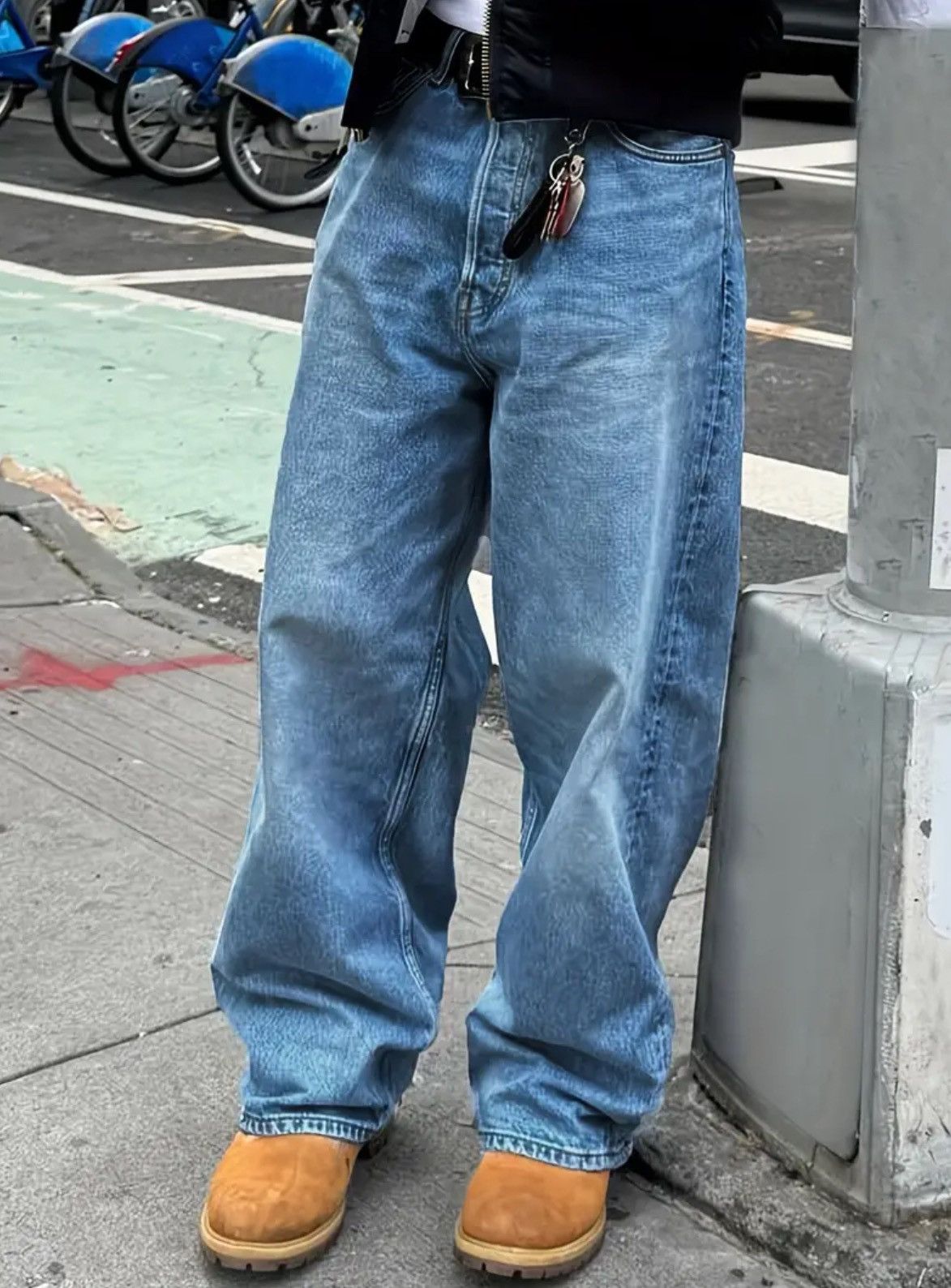 Designer × Vintage Straight Streetwear Classic Blue Loose Jeans Retro Style Size US 34 / EU 50 - 1 Thumbnail