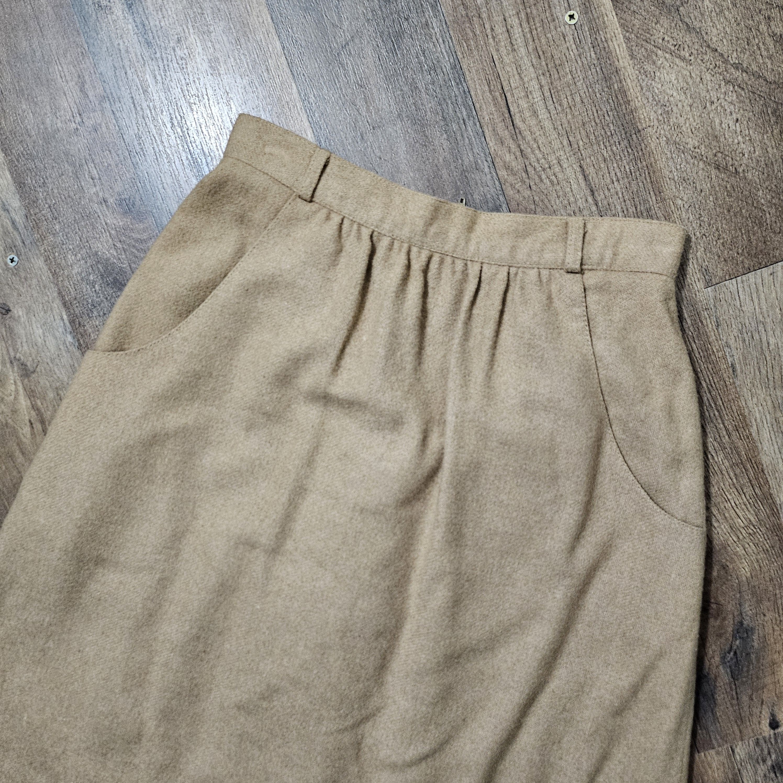 Vintage Vintage Regatta Sport wool midi skirt, tan, size 5 Size 23" - 4 Thumbnail