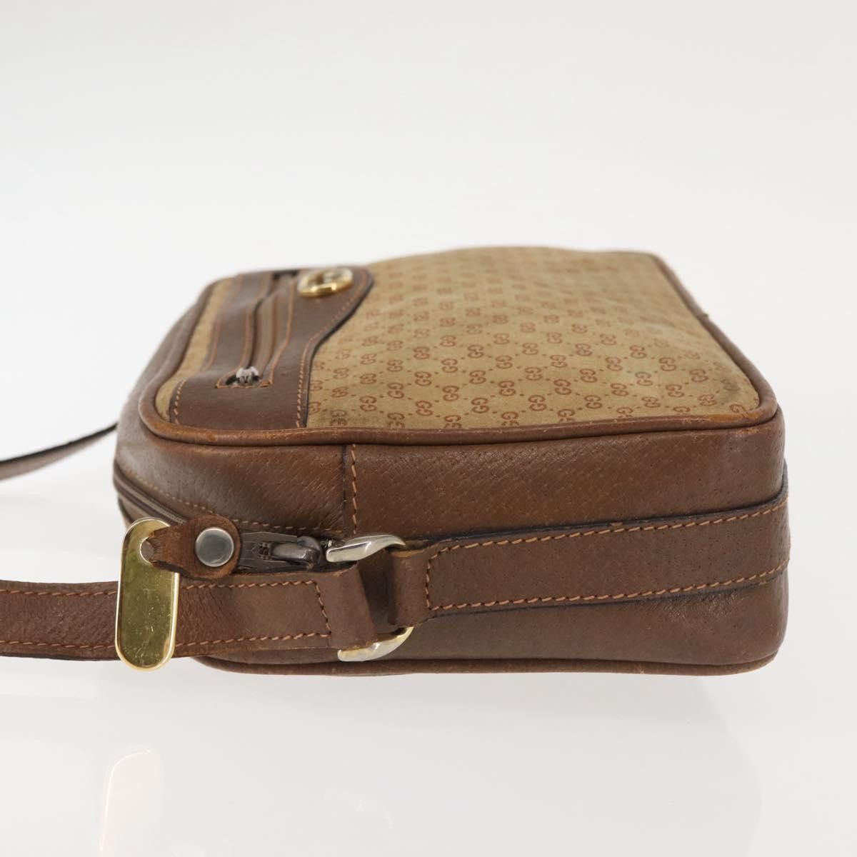 Gucci GUCCI Micro GG Canvas Shoulder Bag Suede Beige Gold Size ONE SIZE - 5 Thumbnail