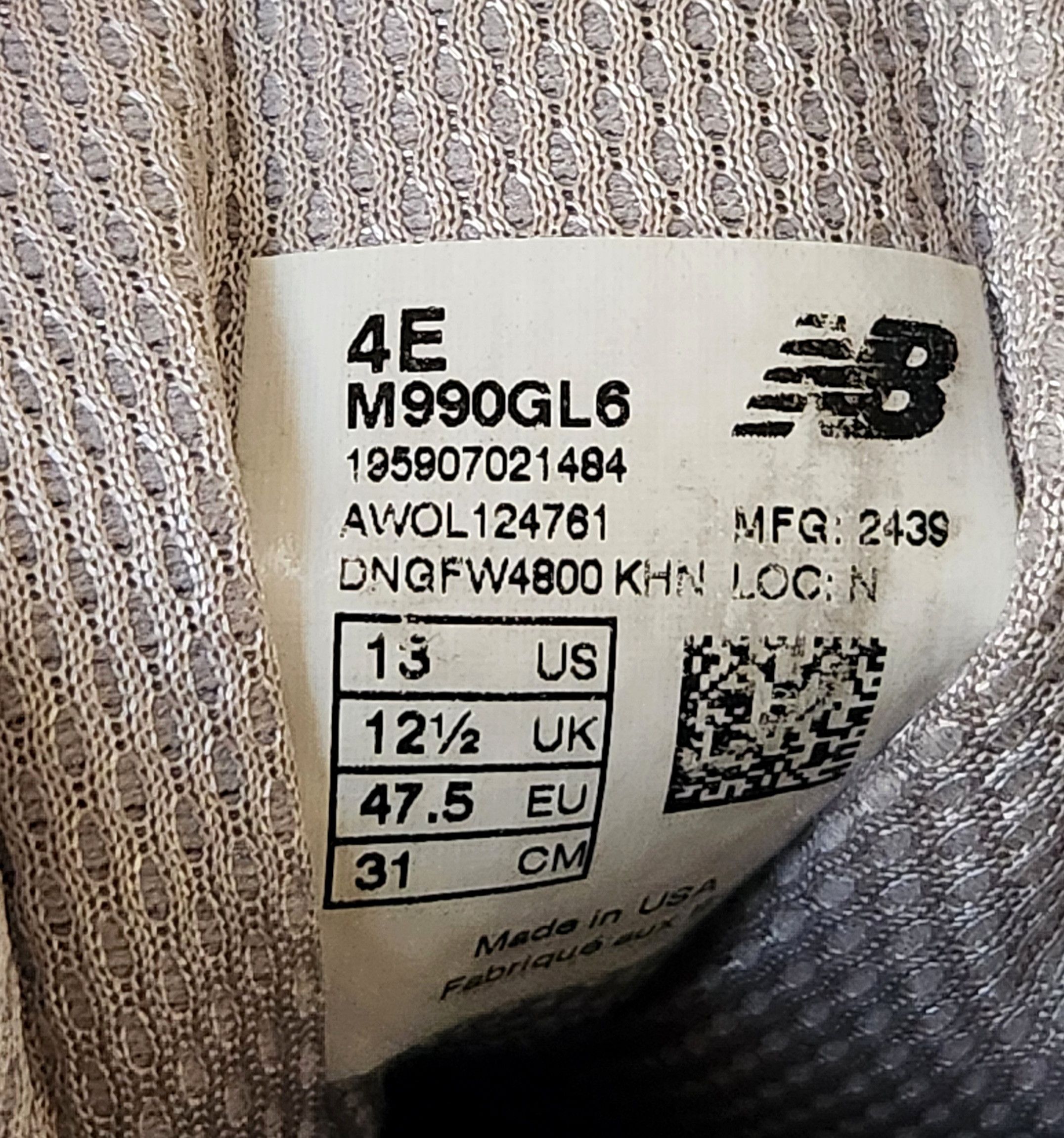 New Balance New Balance 990v6 M990GL6 Castlerock Gray Size 13 EE Size US 13 / EU 46 - 12 Thumbnail