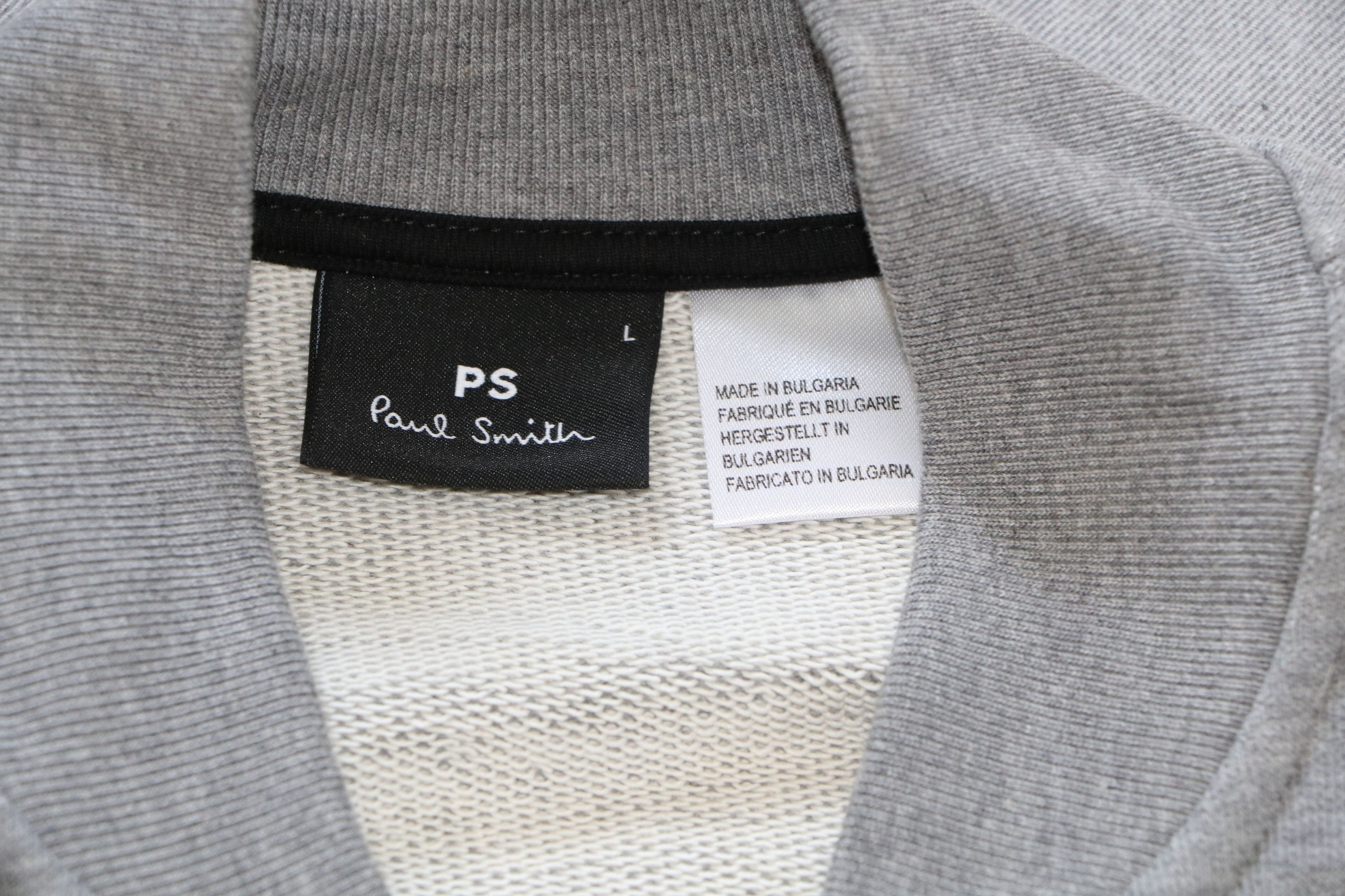 Paul Smith Gray zip-up collared sweatshirt rainbow zebra logo Size US L / EU 52-54 / 3 - 4 Thumbnail