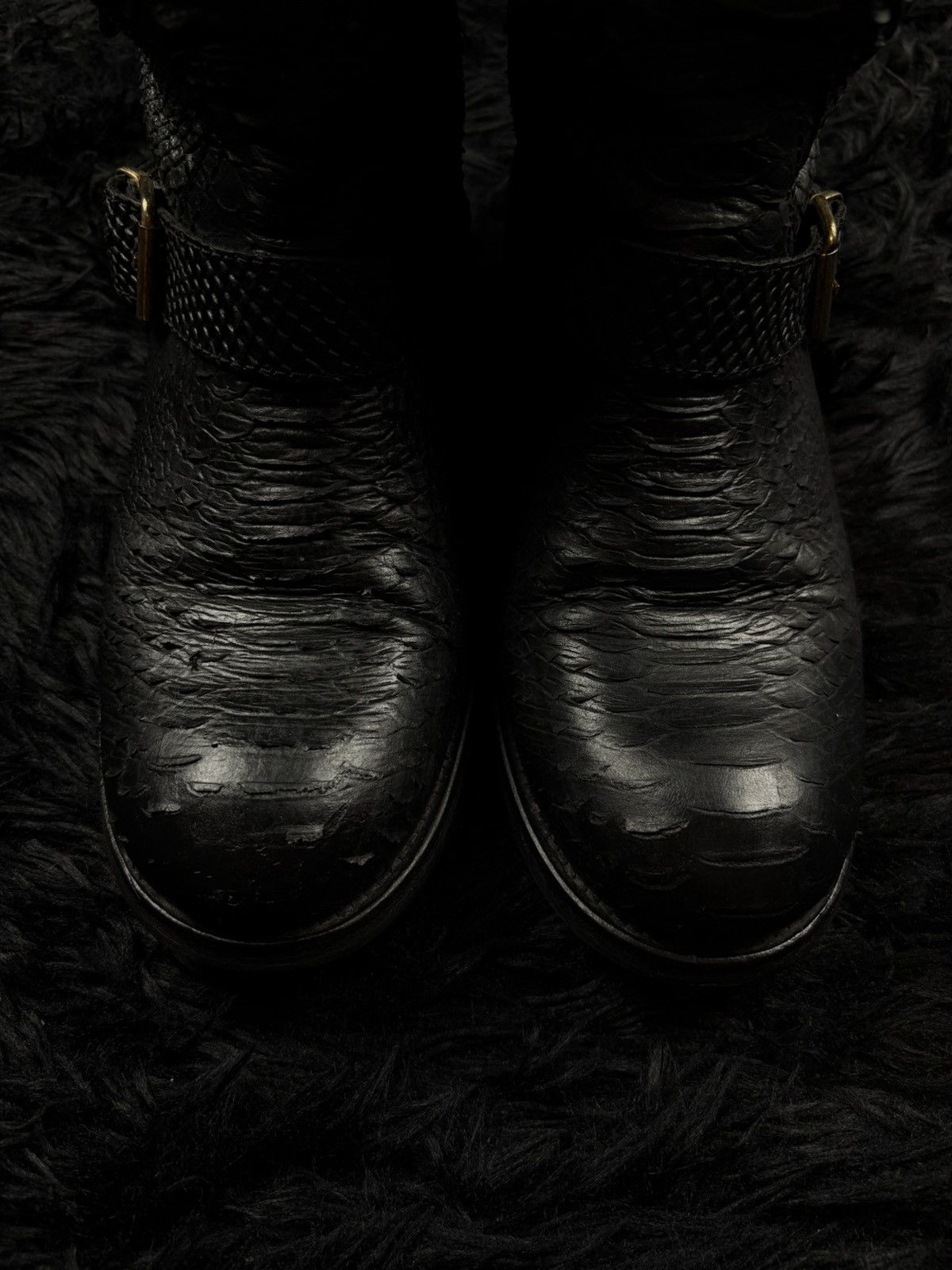 Other Rick Owens Style Archive Python Snake Skin Leather Boots Size US 7 / EU 40 - 17 Thumbnail