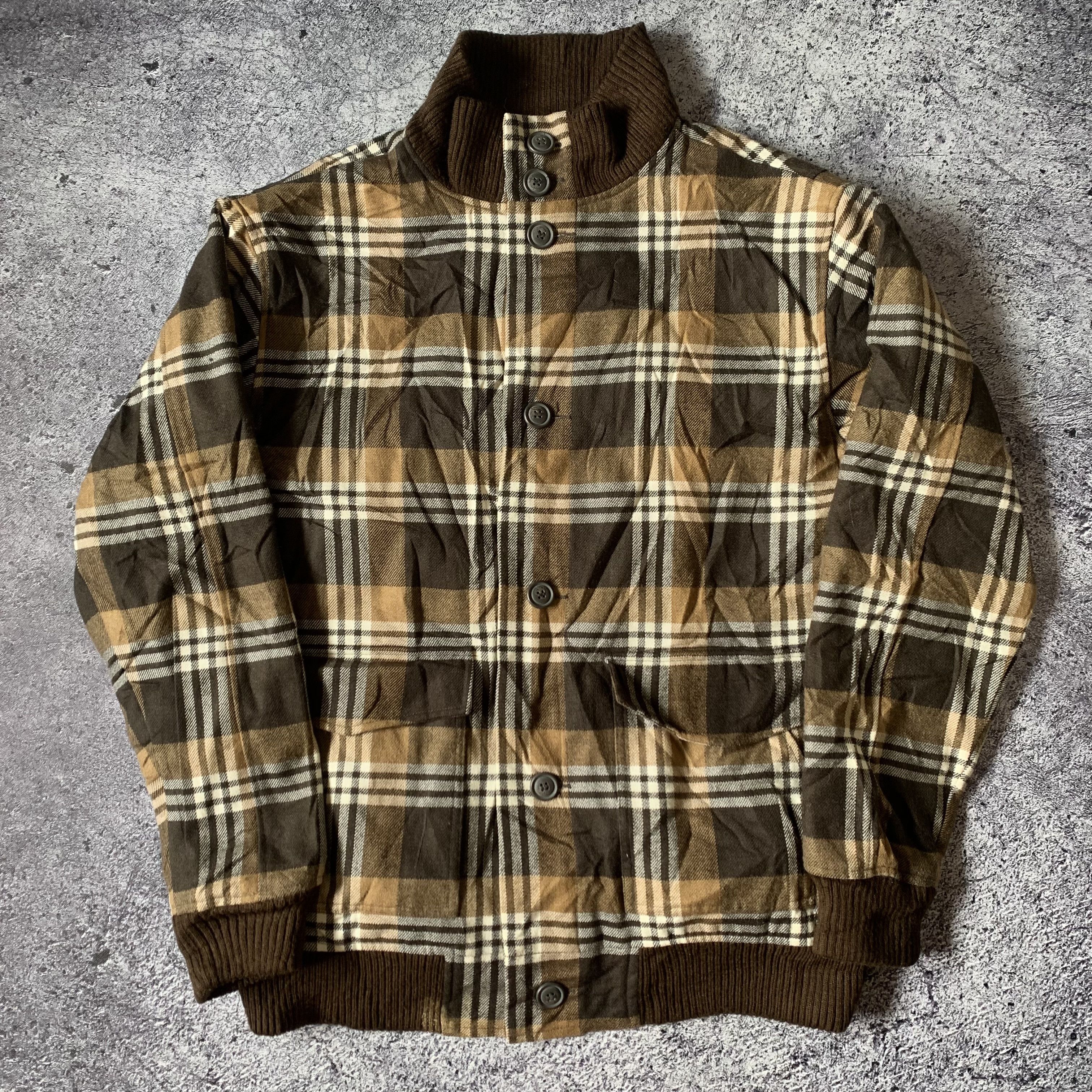 Woolrich Woolen Mills 2000s Woolrich Ifsixwasnine Plaid Knit Wool Jacket Size US L / EU 52-54 / 3 - 1 Thumbnail