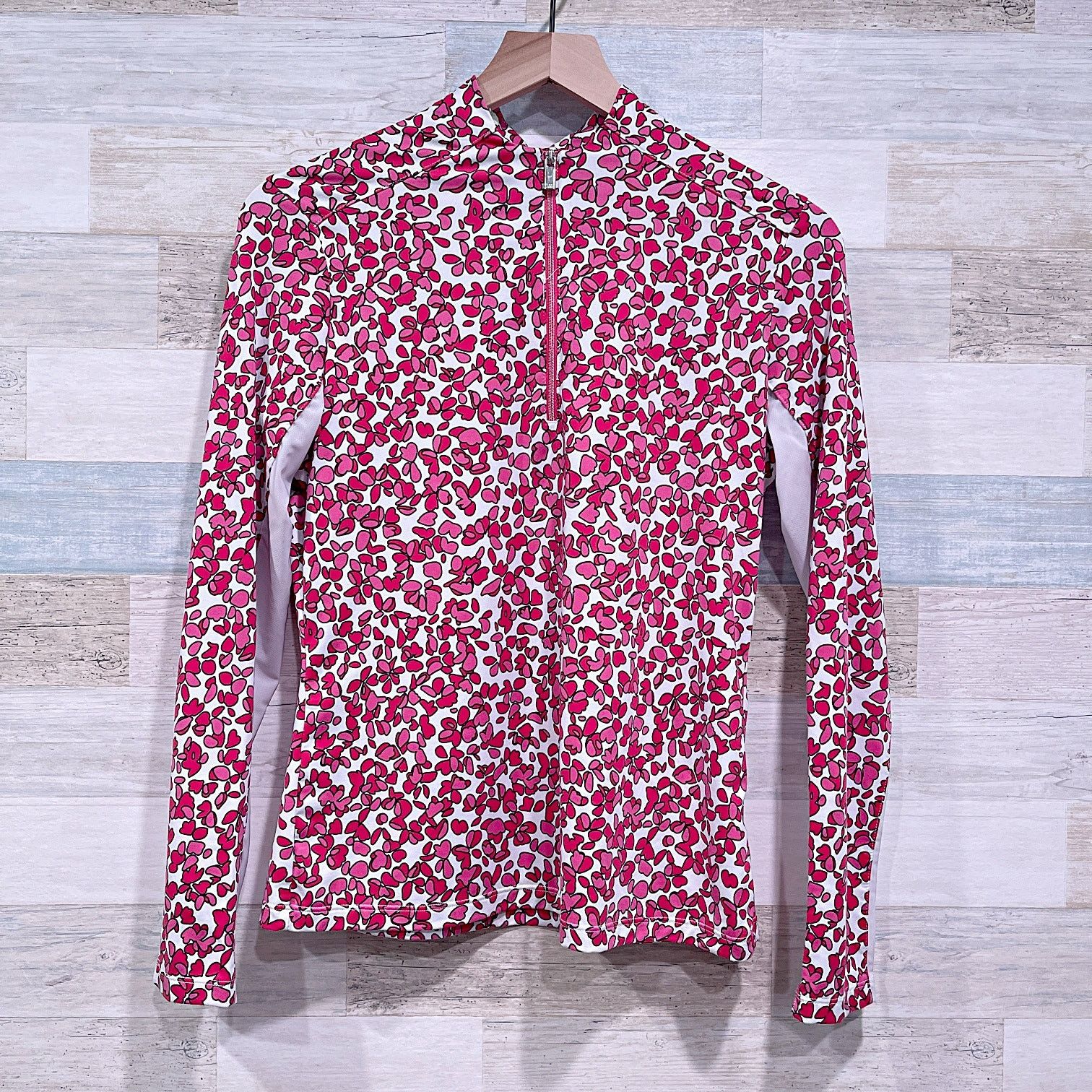 Other TAIL Long Sleeve UV Golf 1/4 Zip Top Pink White Womens Small Size S / US 4 / IT 40 - 2 Thumbnail