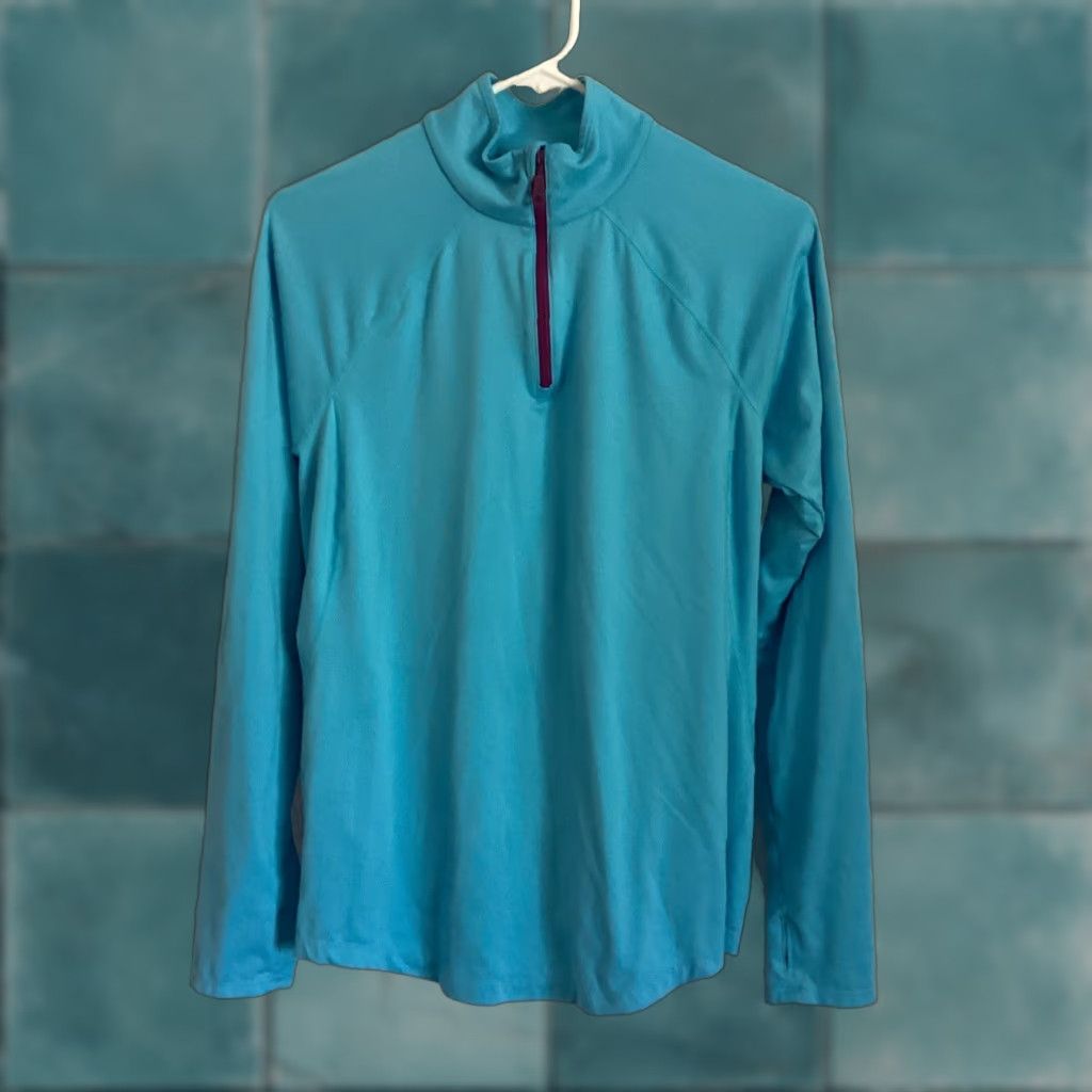Mountain Hardwear Mountain Hardwear Women Butter Zippity Pullover L Ocean Blue 1/4 Zip Long Sleeve Size L / US 10 / IT 46 - 1 Thumbnail